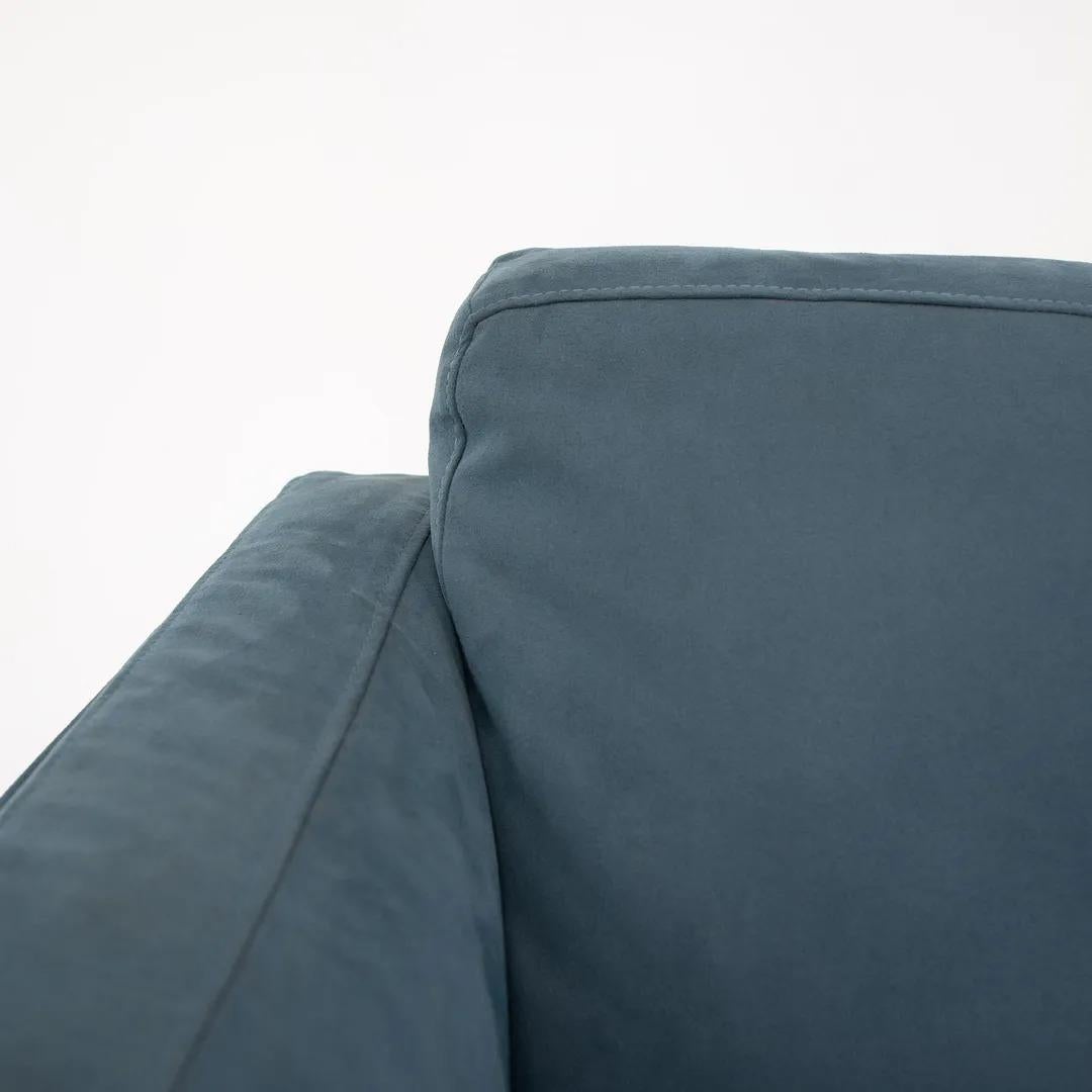 2014 Piero Lissoni for Cassina 8 Two Seat Sofa / Loveseat in Blue Suede For Sale 1