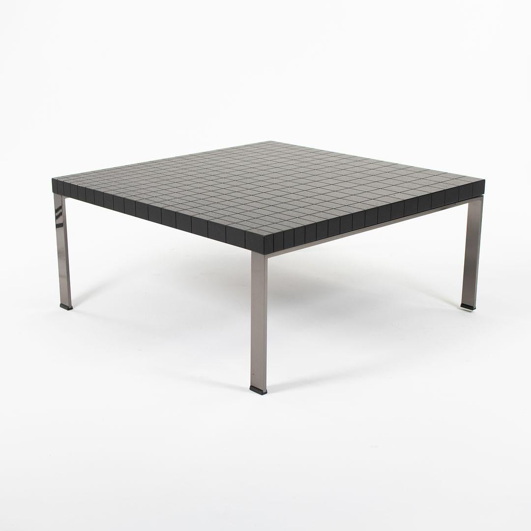 Tables basses Poltrona Frau Geometrie 2014 en bois ébénisé avec base en acier 30 pouces en vente 3