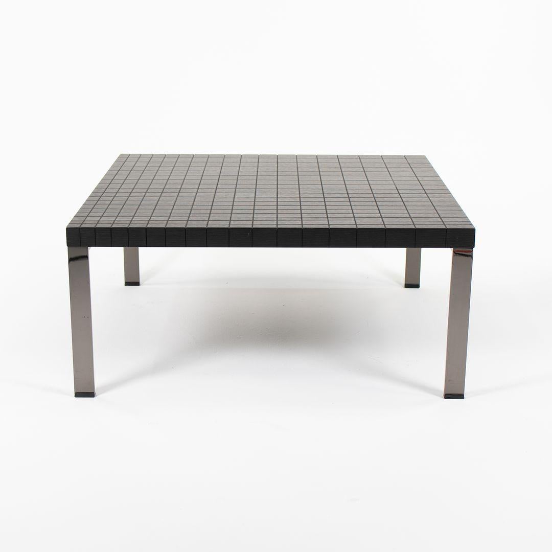 Tables basses Poltrona Frau Geometrie 2014 en bois ébénisé avec base en acier 30 pouces en vente 2