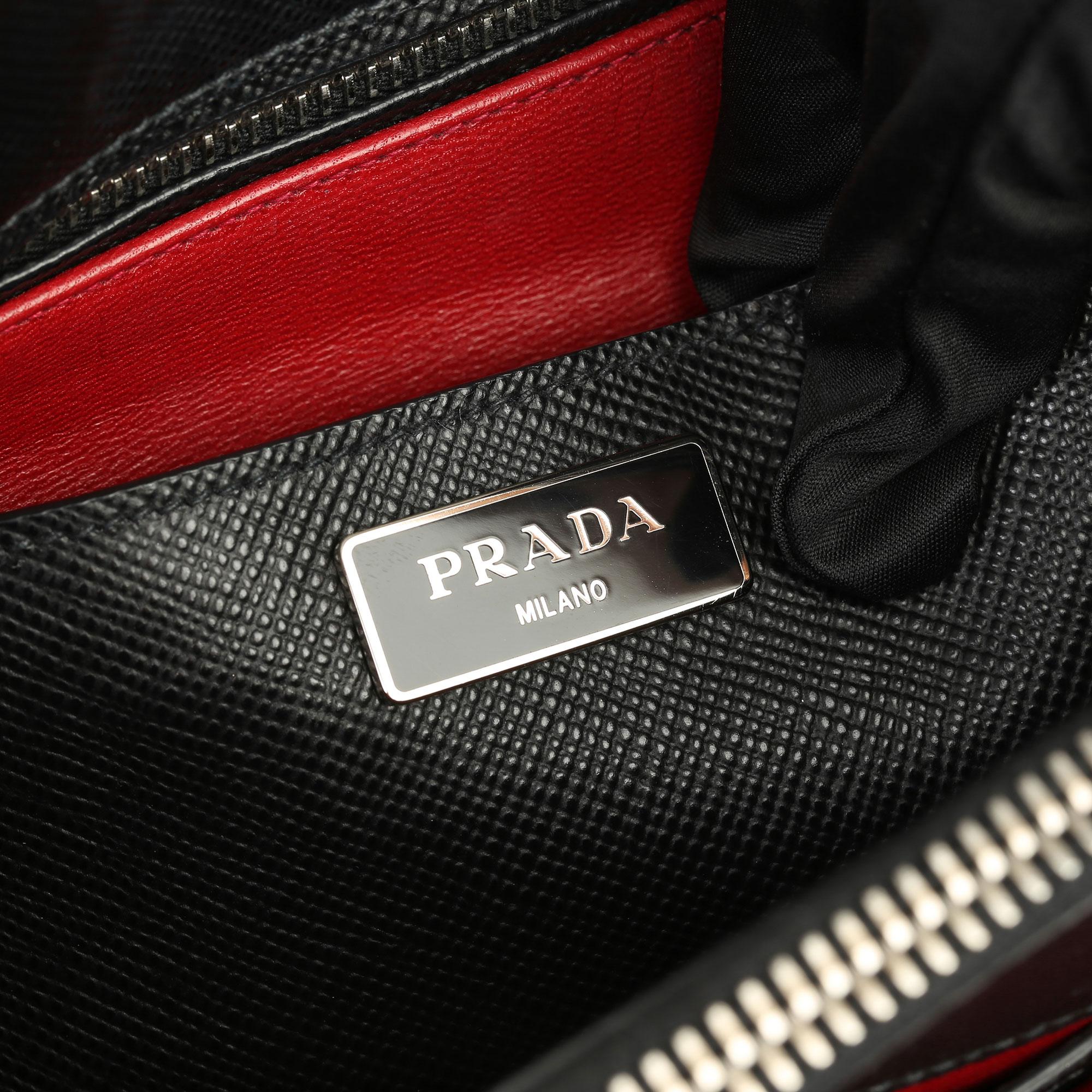 2014 Prada Schwarz Kalbsleder Saffiano Tote 6