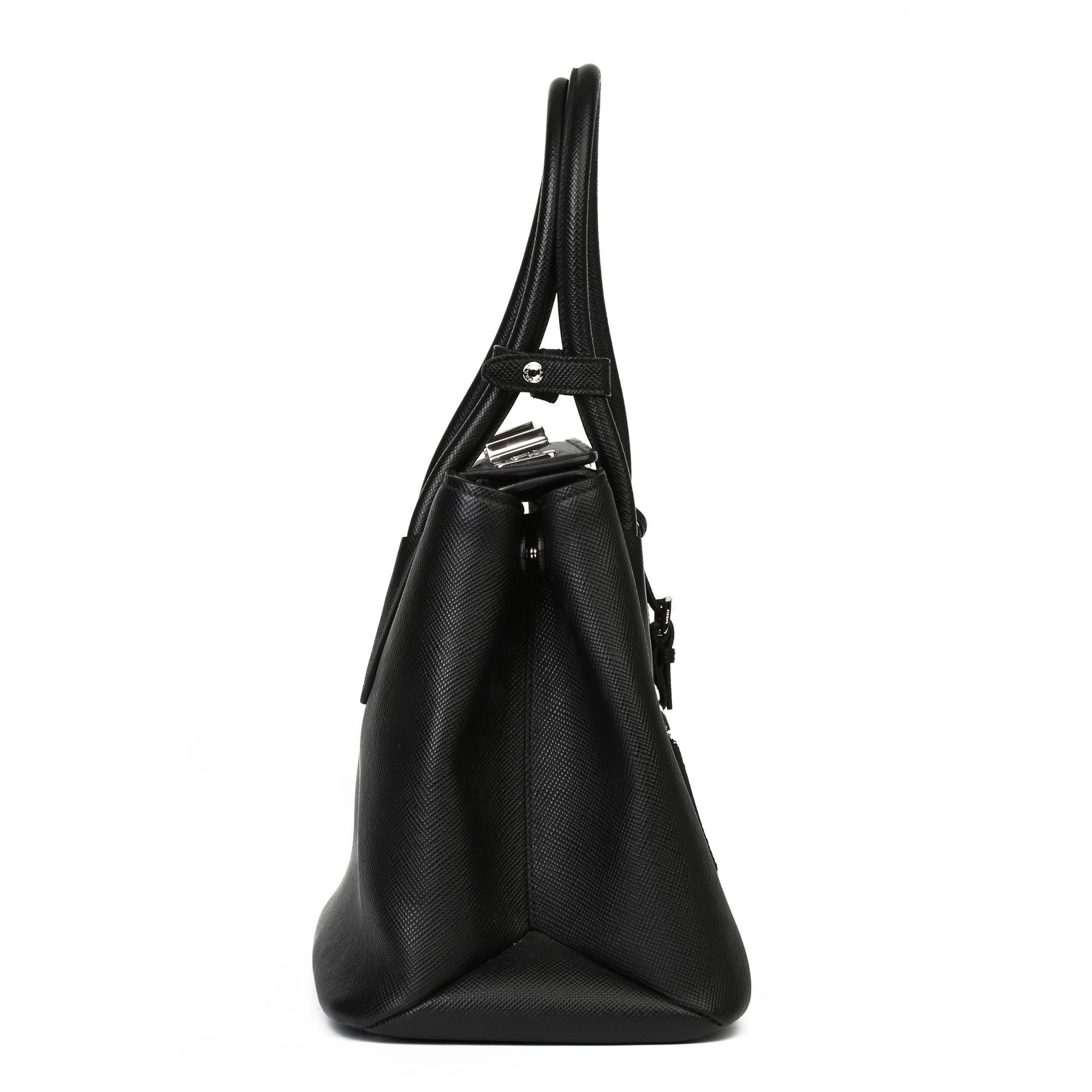 2014 Prada Schwarz Kalbsleder Saffiano Tote 1