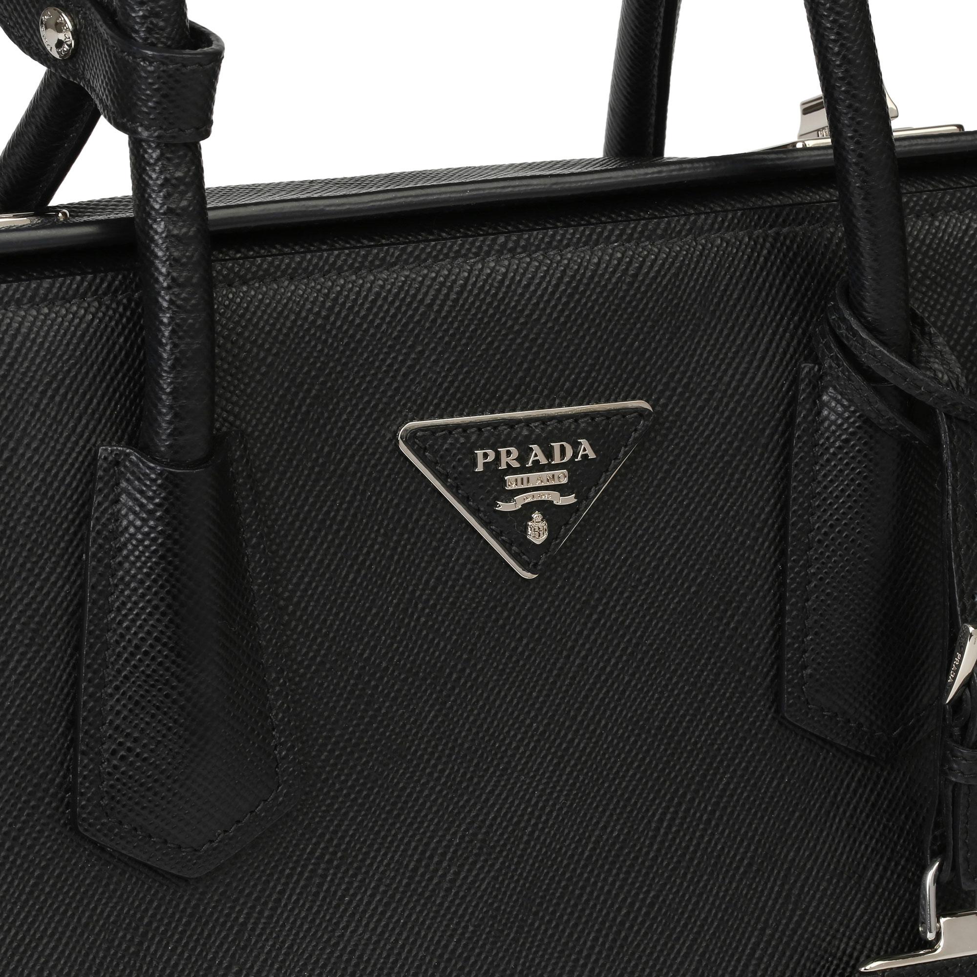 2014 Prada Black Calfskin Leather Saffiano Tote 1