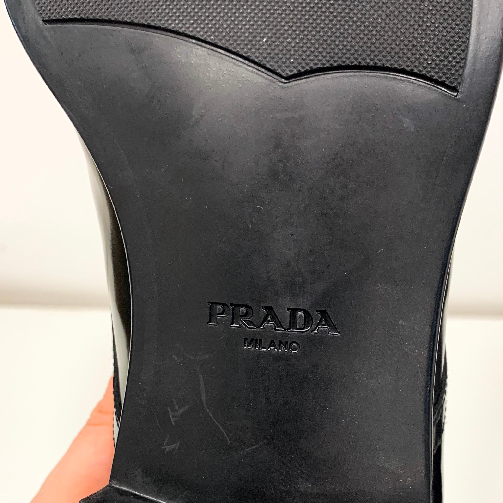 2014 Prada Men Black Leather Formal Shoes  In New Condition In Nottingham, GB