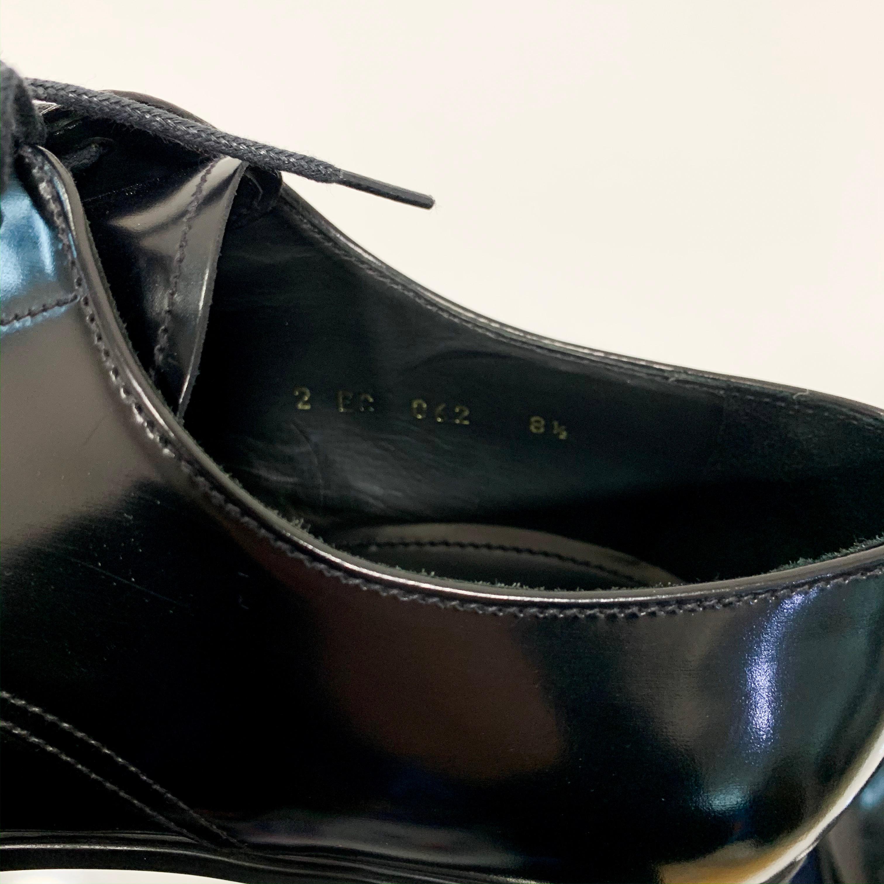 Men's 2014 Prada Men Black Leather Formal Shoes 