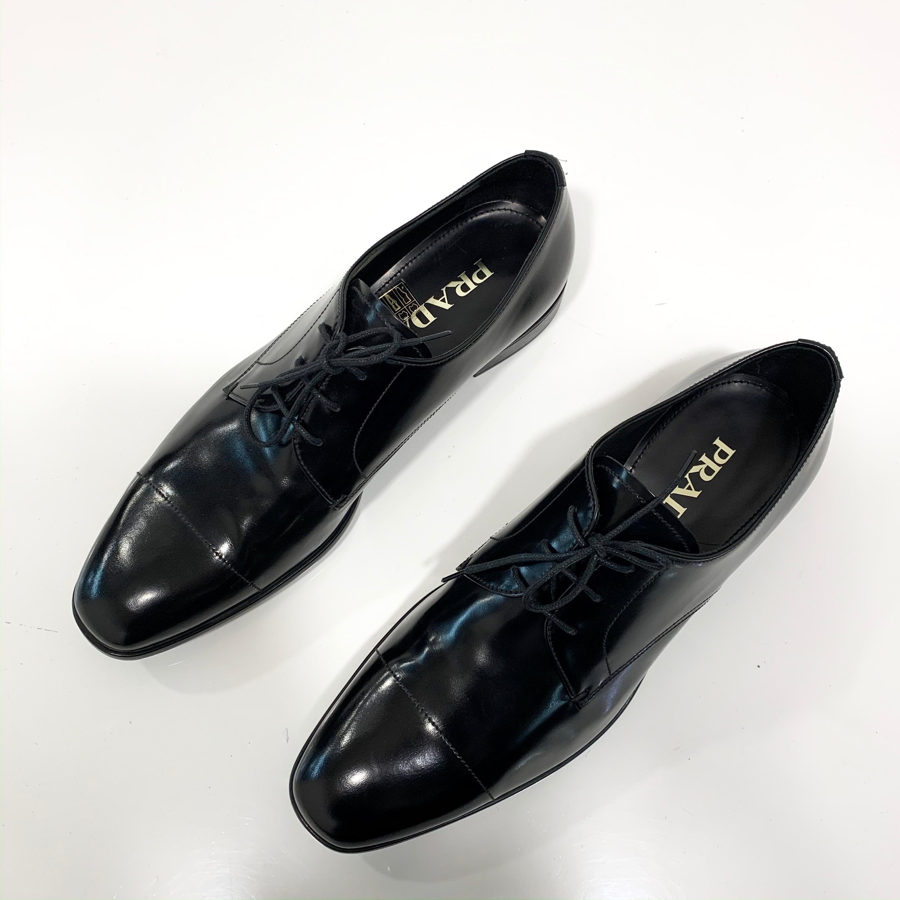 2014 Prada Men Black Leather Formal Shoes  1