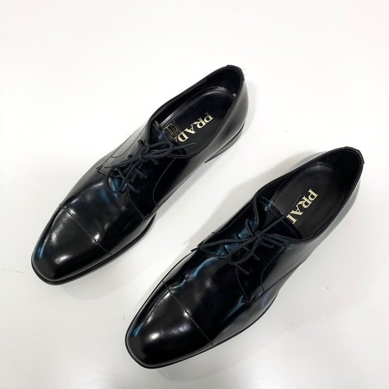 2014 Prada Men Black Leather Formal Shoes at 1stDibs