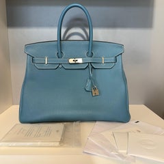 2014 Rare Hermès Birkin 35 Blue Jean
