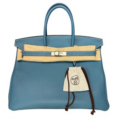 2014 Rare Hermès Birkin 35 Blue Jean