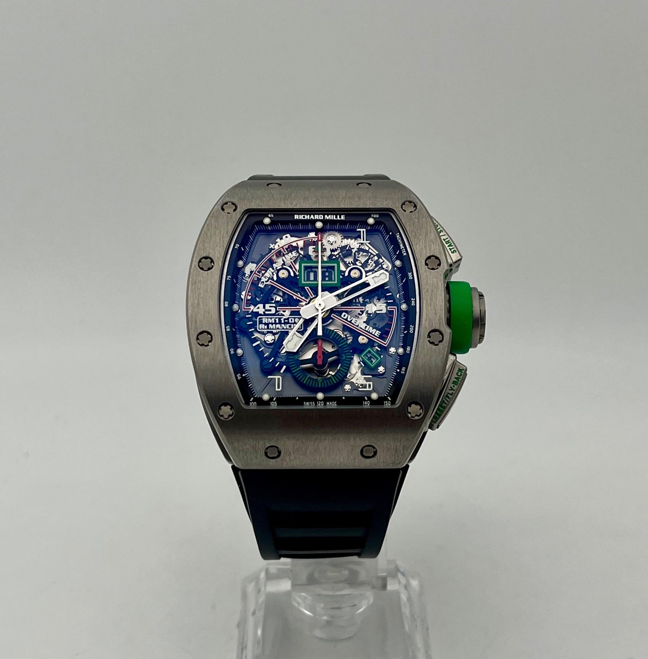 2014 Richard Mille RM11-01 Roberto Mancini Titanium 50mm. Automatic. Rubber wrist
Excellent condition with box and papers
this is the perfect watch to accompany you to the Fifa Worldcup in Brazil.

The former footballer Roberto Mancini has an