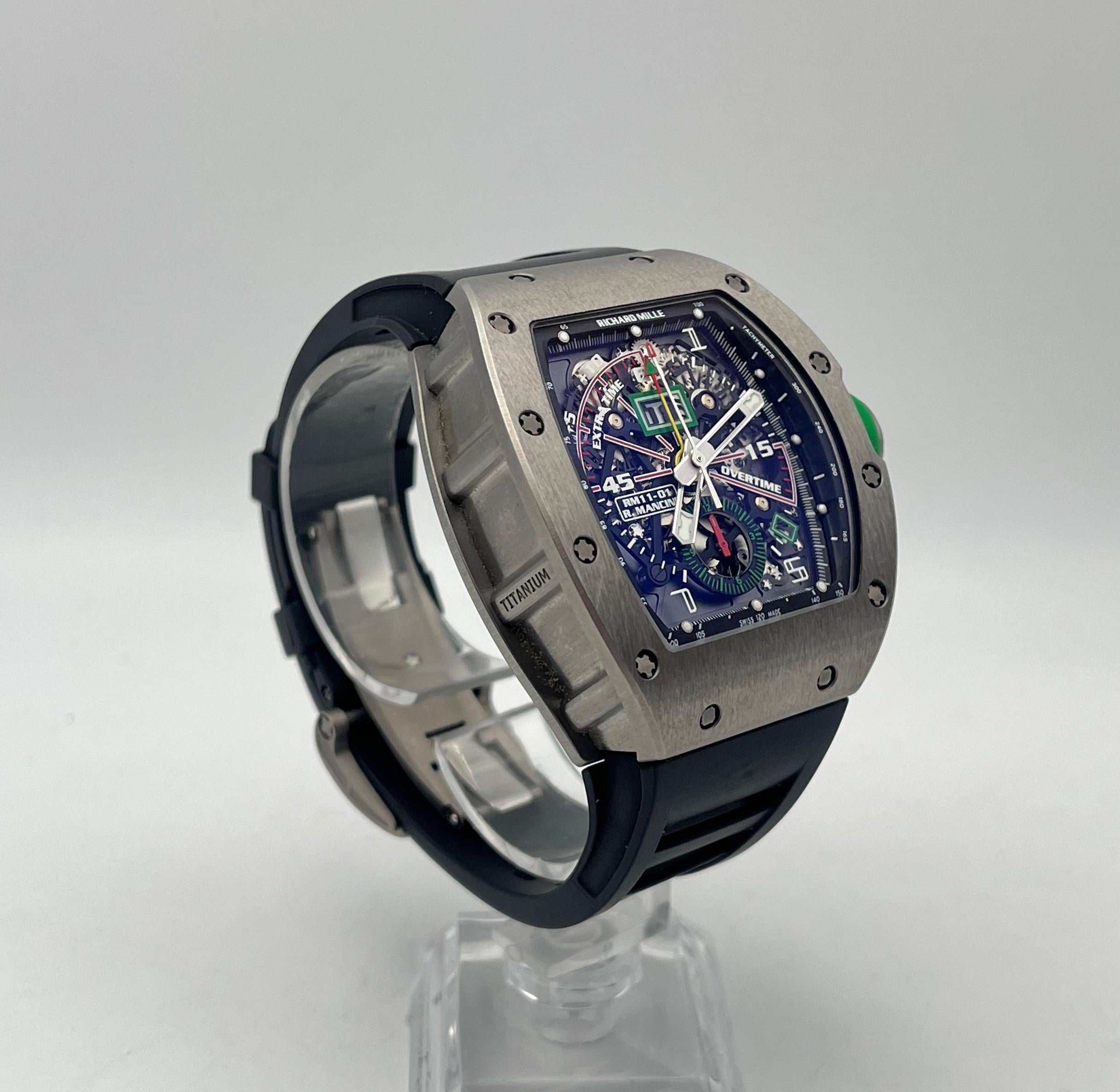2014 Richard Mille RM11-01 Roberto Mancini Titanium 50mm In Excellent Condition For Sale In Bilbao, ES