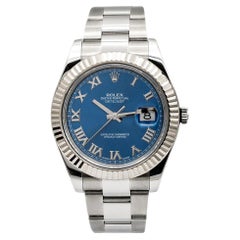 Rolex Datejust II 41MM 116334 Austernblaue Edelstahluhr mit römischem Zifferblatt, 2014