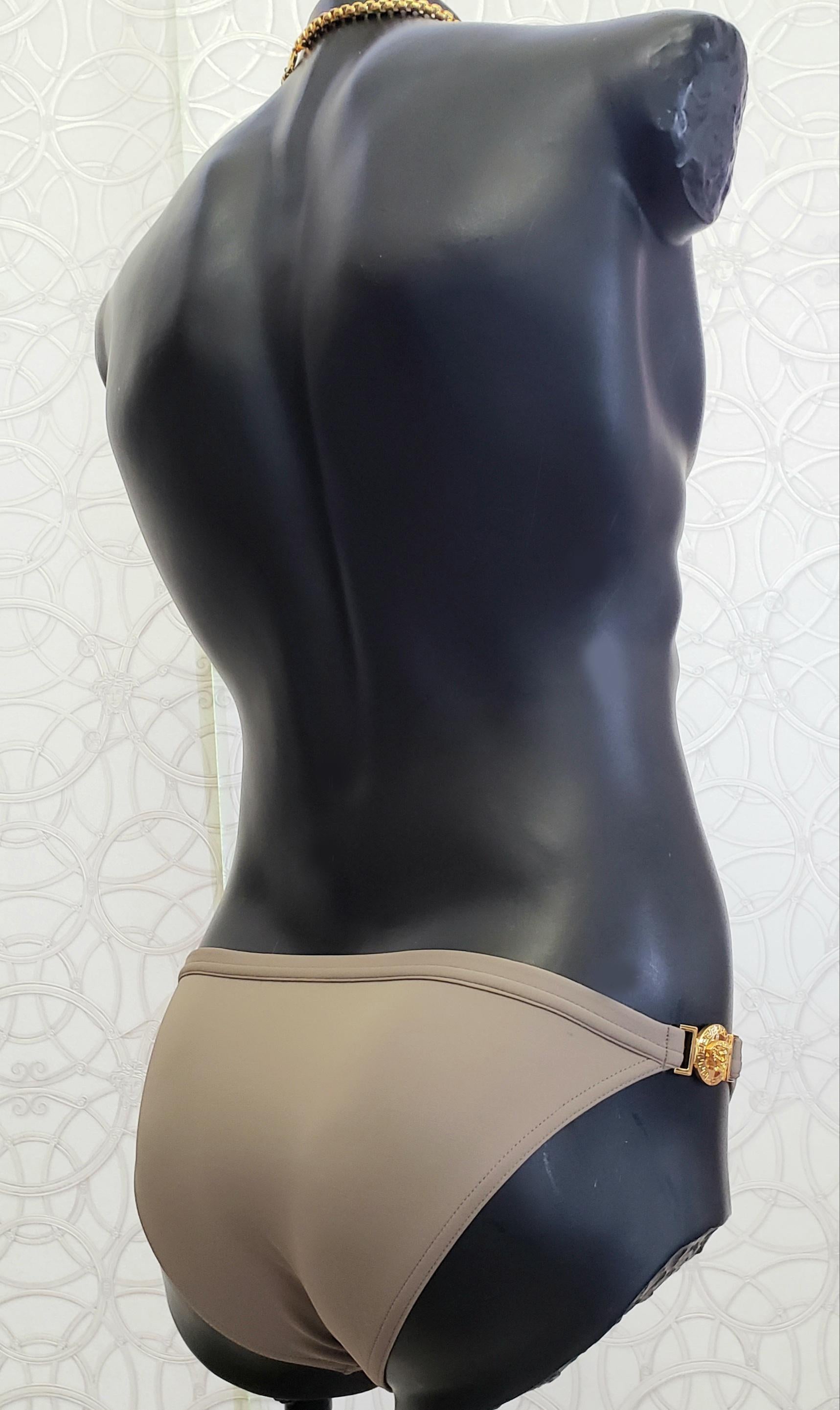 De los hombres 2014 S/S L#29 VERSACE TRAJES DE BAÑO DE PLATA Herrajes chapados en oro de 24 quilates