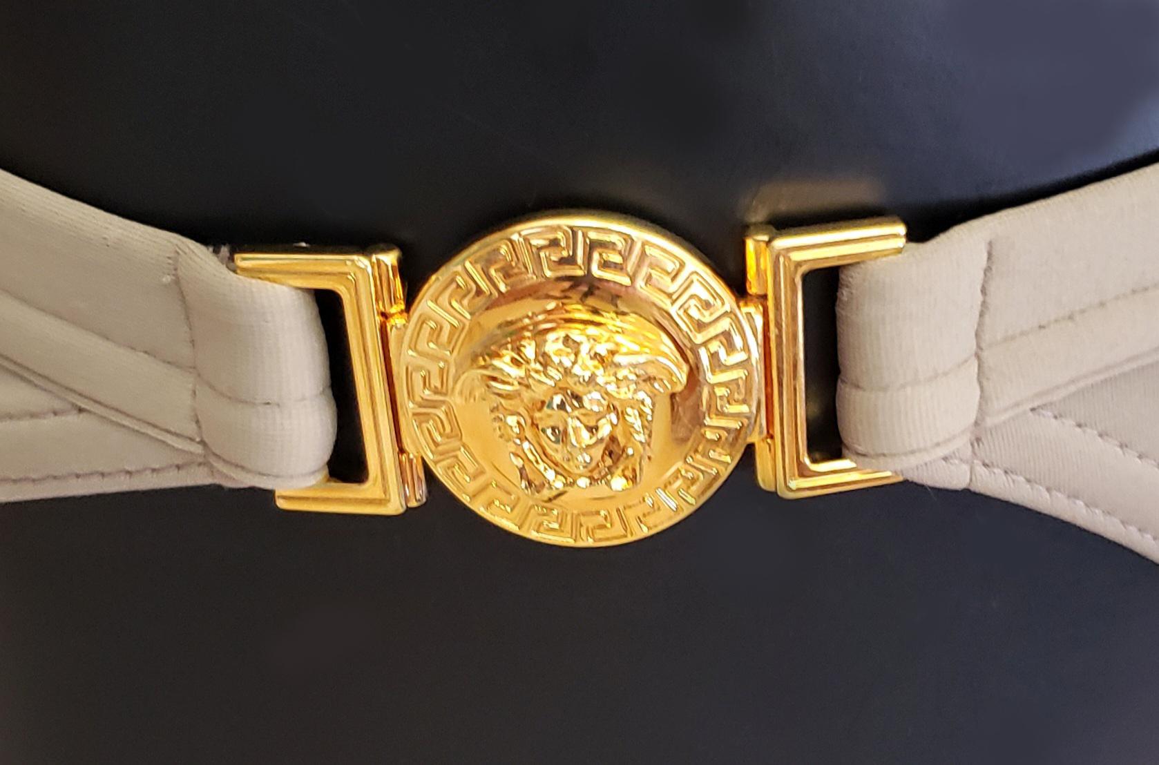 2014 S/S L#29 VERSACE TRAJES DE BAÑO DE PLATA Herrajes chapados en oro de 24 quilates 4