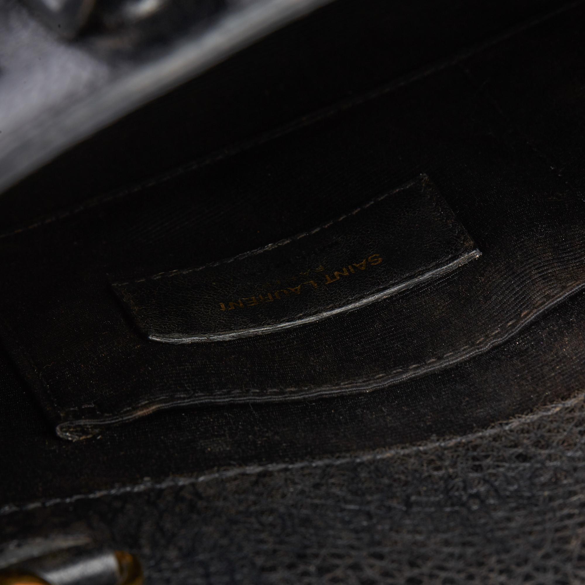 2014 Saint Laurent Black Grained Calfskin Leather Mini Sac de Jour In Excellent Condition In Bishop's Stortford, Hertfordshire
