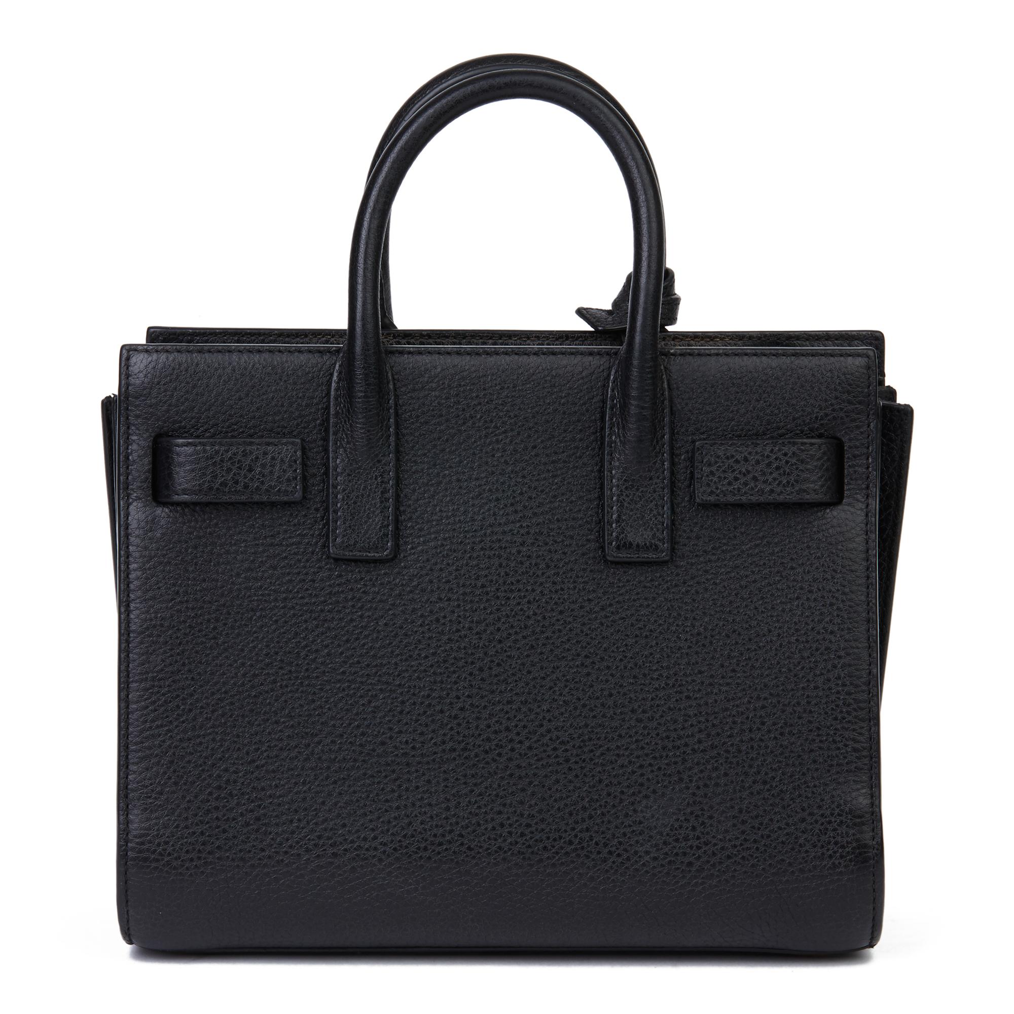 2014 Saint Laurent Black Grained Calfskin Leather Mini Sac de Jour 5