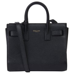 2014 Saint Laurent Black Grained Calfskin Leather Mini Sac de Jour