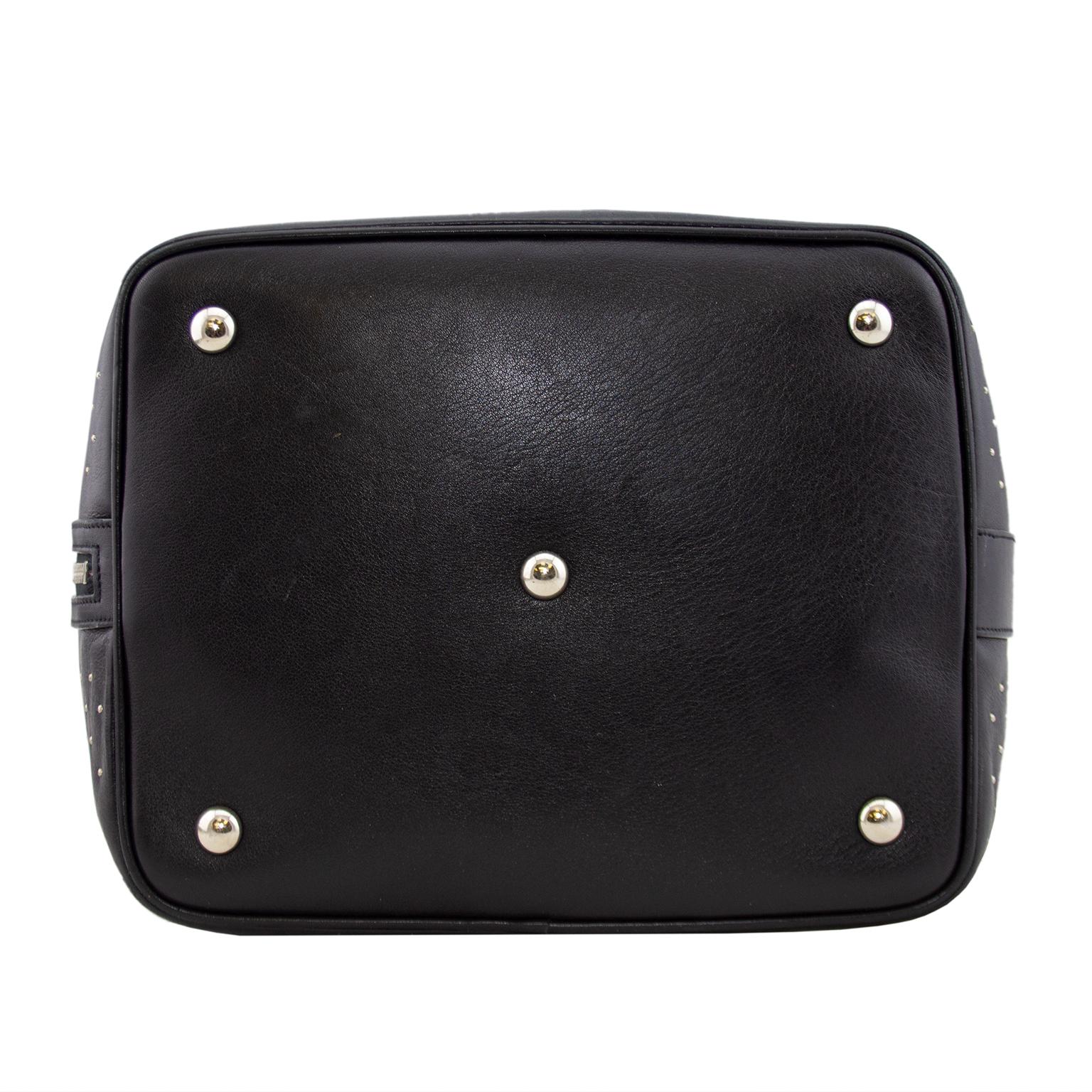 Women's or Men's 2014 Saint Laurent Black Leather Studded Emmanuelle Bucket Bag