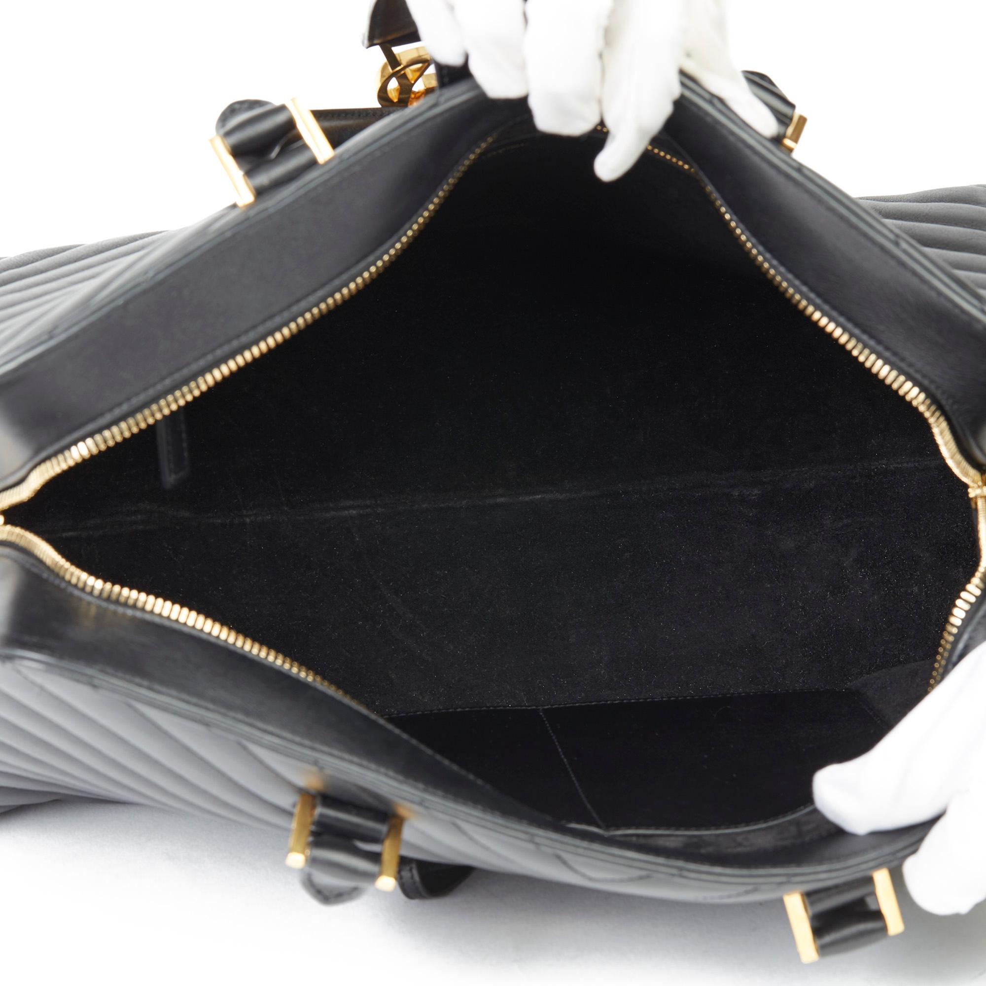 2014 Saint Laurent Black Quilted Large Chevron Tote Bag  3