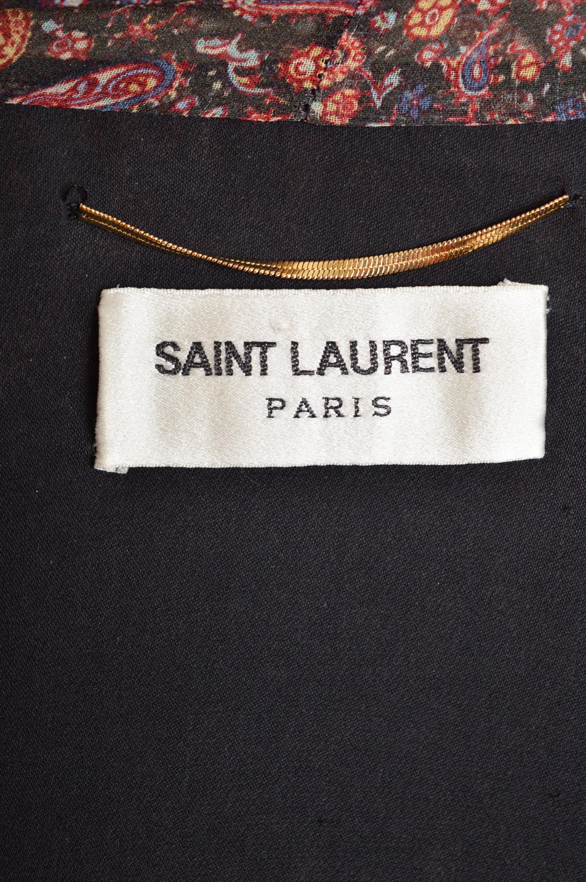 2014 Saint Laurent by Hedi Slimane Indie Sleaze 70's Paisley Silk Mini Dress For Sale 7