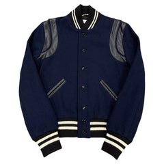 2014 Saint Laurent by Hedi Slimane teddy varsity jacket