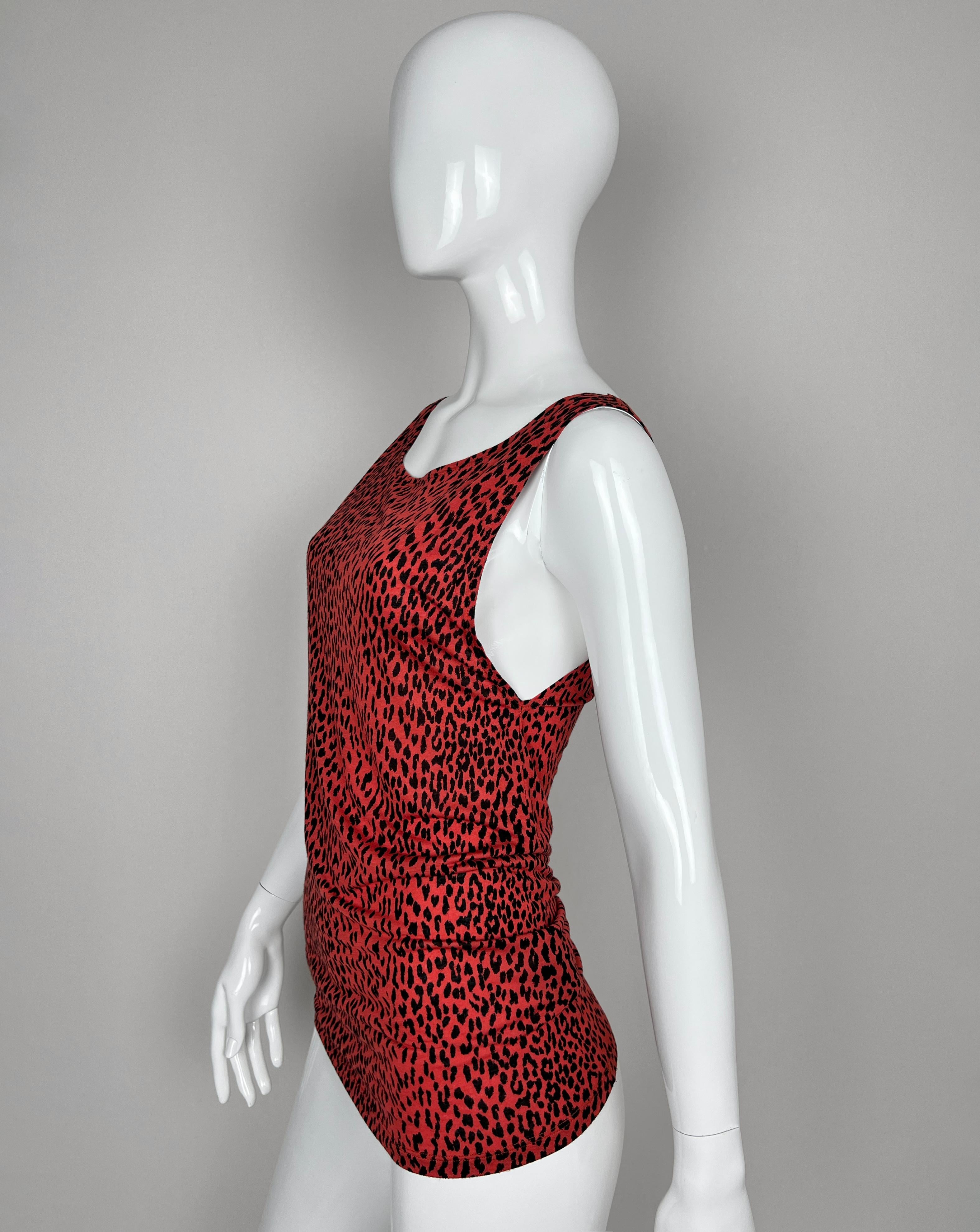2014 Camisa sin mangas con estampado de leopardo Saint Laurent Paris en venta 5