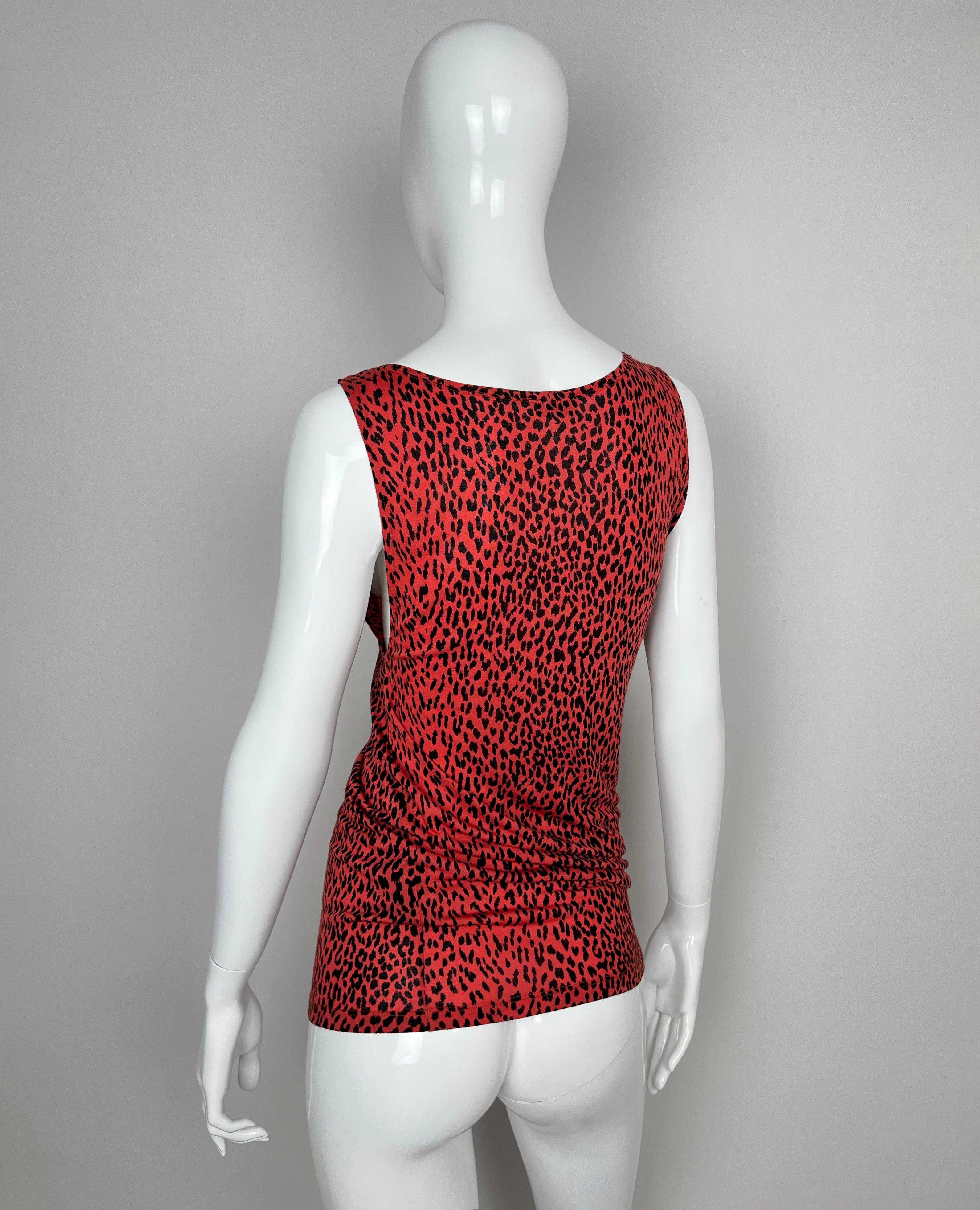 2014 Camisa sin mangas con estampado de leopardo Saint Laurent Paris en venta 6
