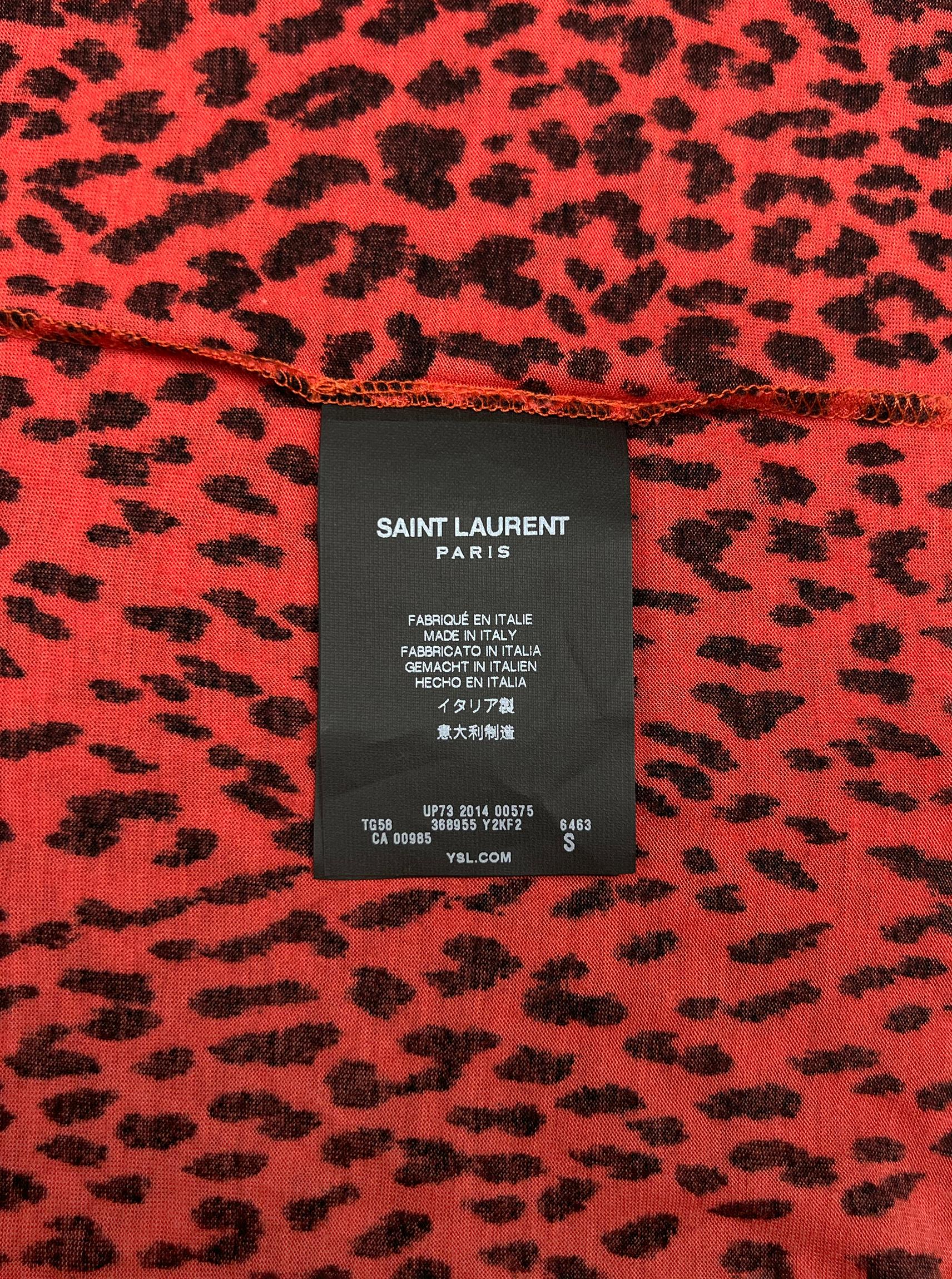2014 Camisa sin mangas con estampado de leopardo Saint Laurent Paris en venta 1