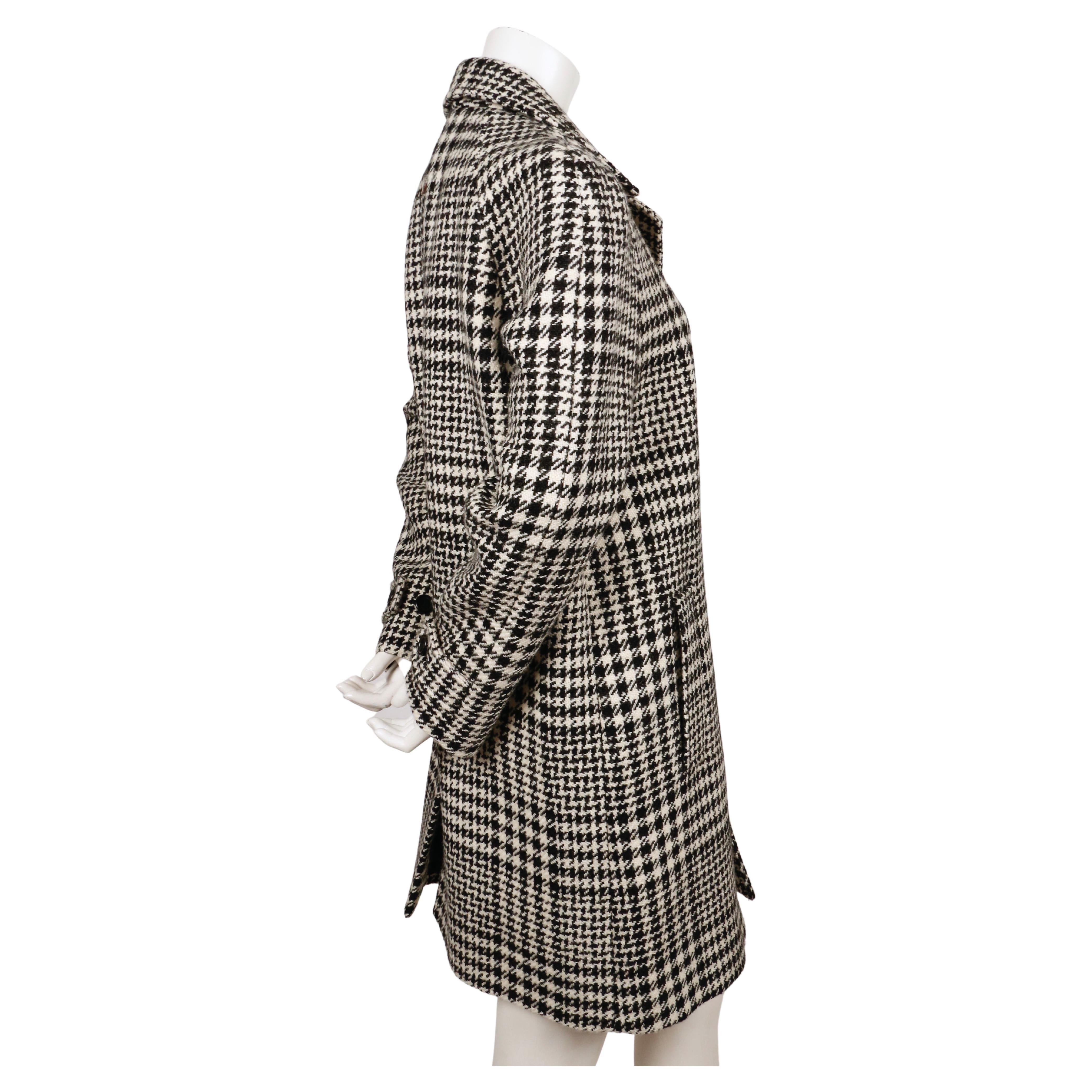 Women's or Men's 2014 SAINT LAURENT single breasted houndstooth wool runway coat For Sale