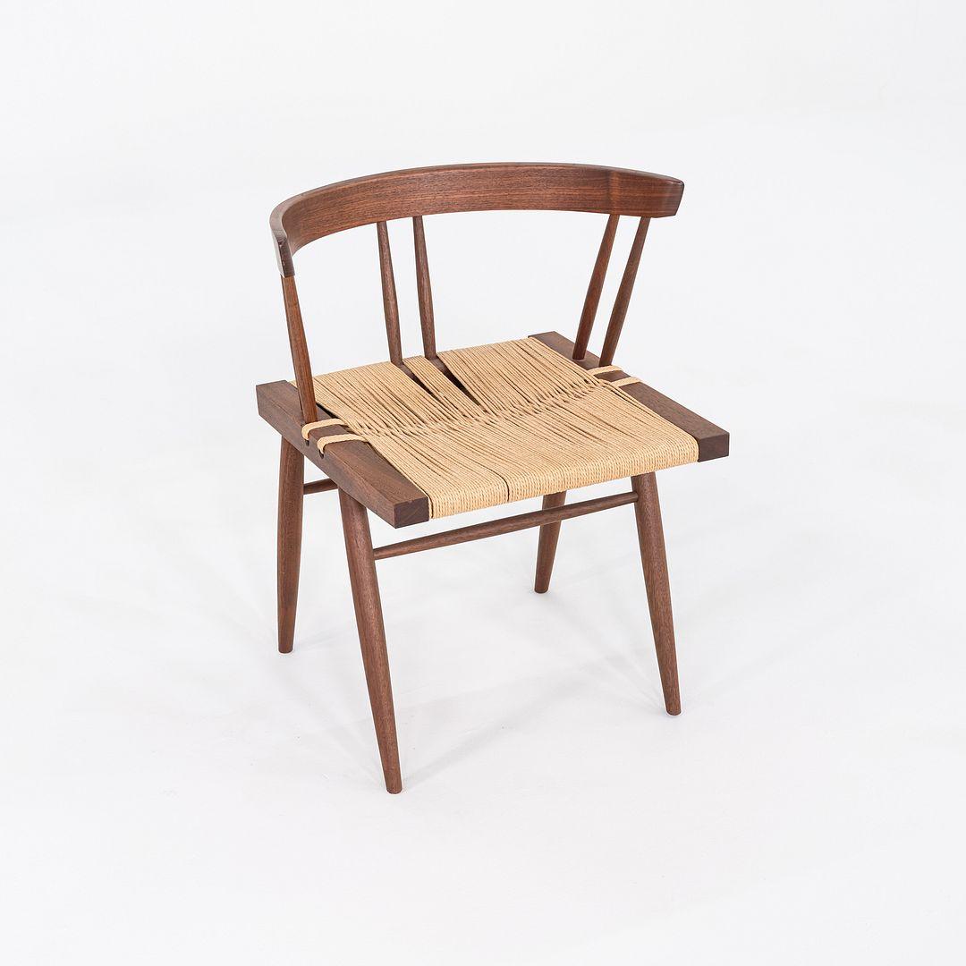 2014 Set of Six Mira Nakashima Grass Seated Dining Chairs in Black Walnut 3