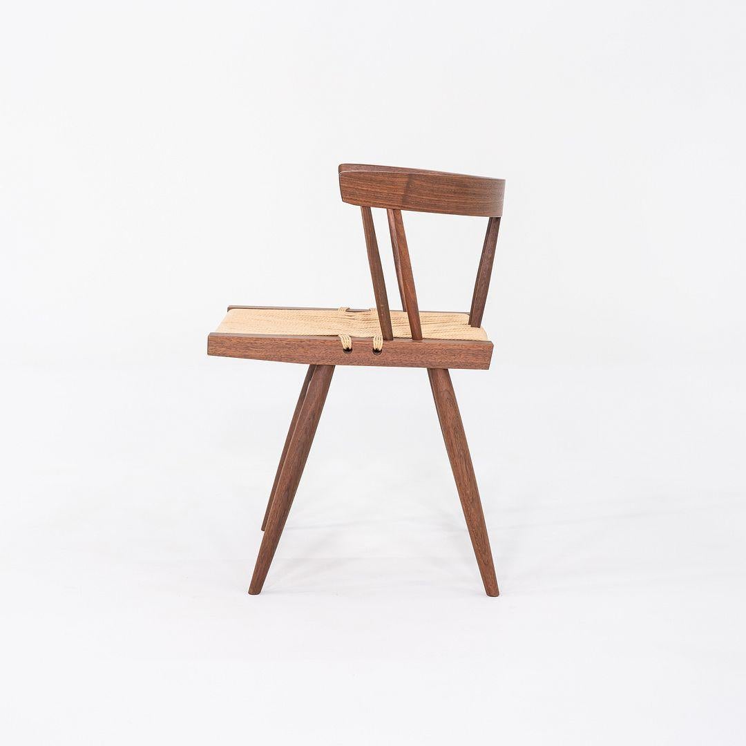 Modern 2014 Set of Six Mira Nakashima Grass Seated Dining Chairs in Black Walnut