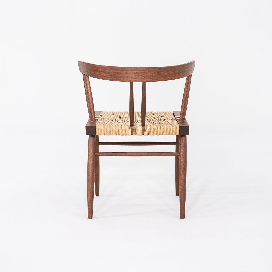 American 2014 Set of Six Mira Nakashima Grass Seated Dining Chairs in Black Walnut