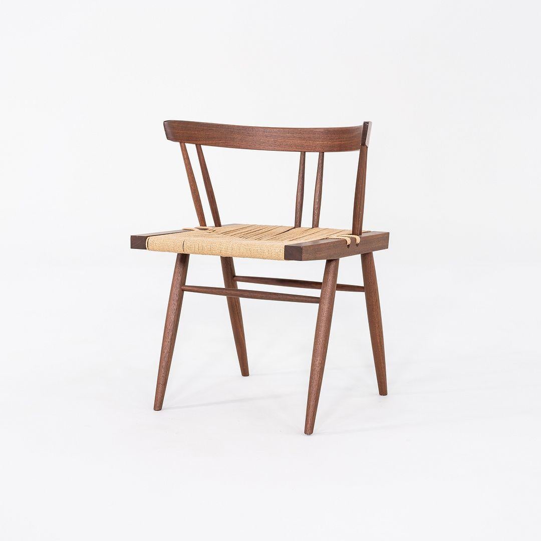Contemporary 2014 Set of Six Mira Nakashima Grass Seated Dining Chairs in Black Walnut