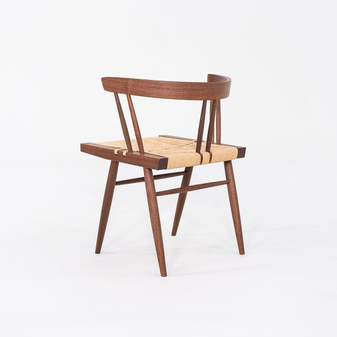 Seagrass 2014 Set of Six Mira Nakashima Grass Seated Dining Chairs in Black Walnut
