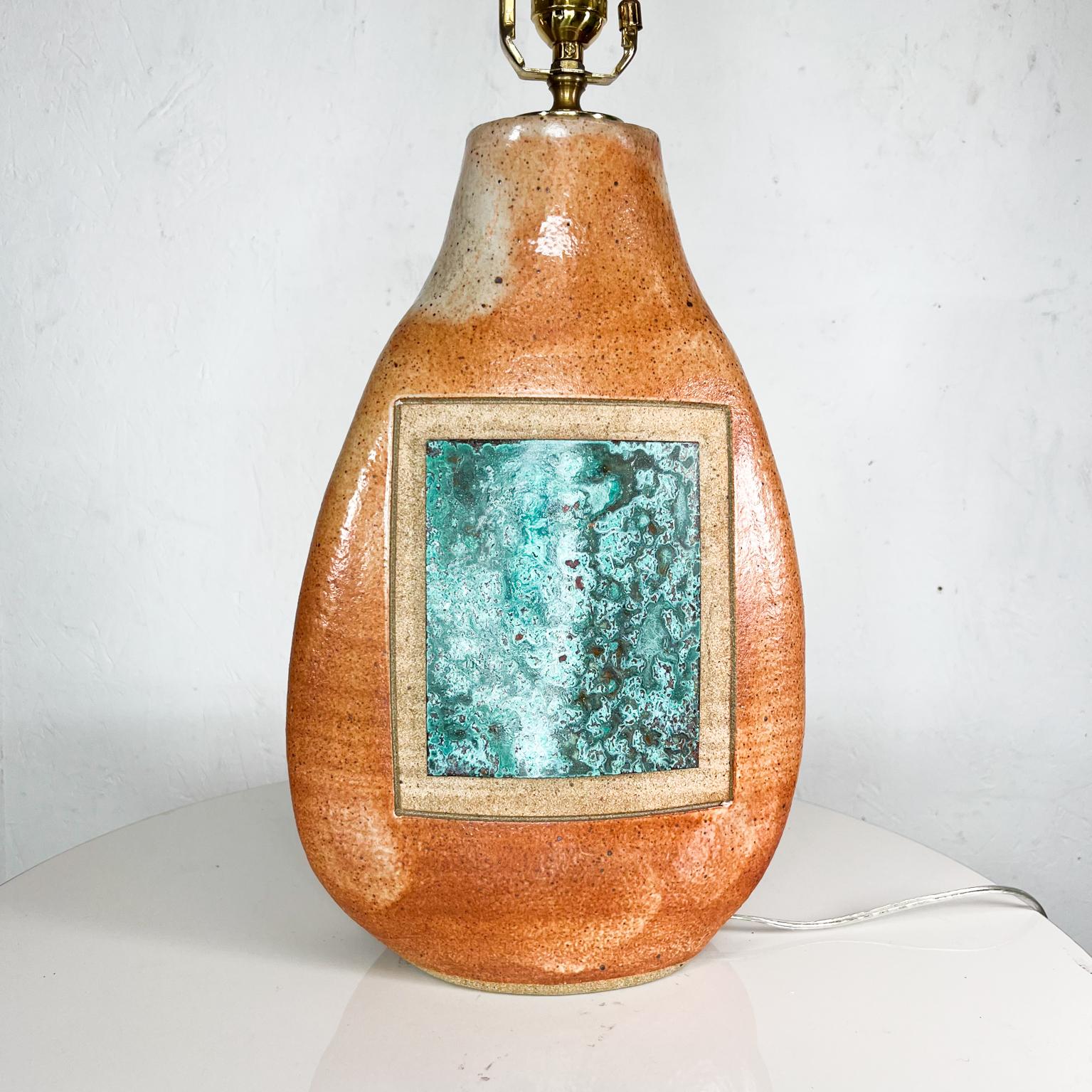 Modern 2014 New Mexico Art Pottery W. Kohler Co Table Lamp & Shade Patinated Copper