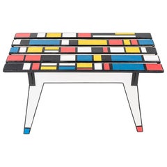2014 Studio-Made Handpainted Mondrianesque Occassional Table, Maastricht