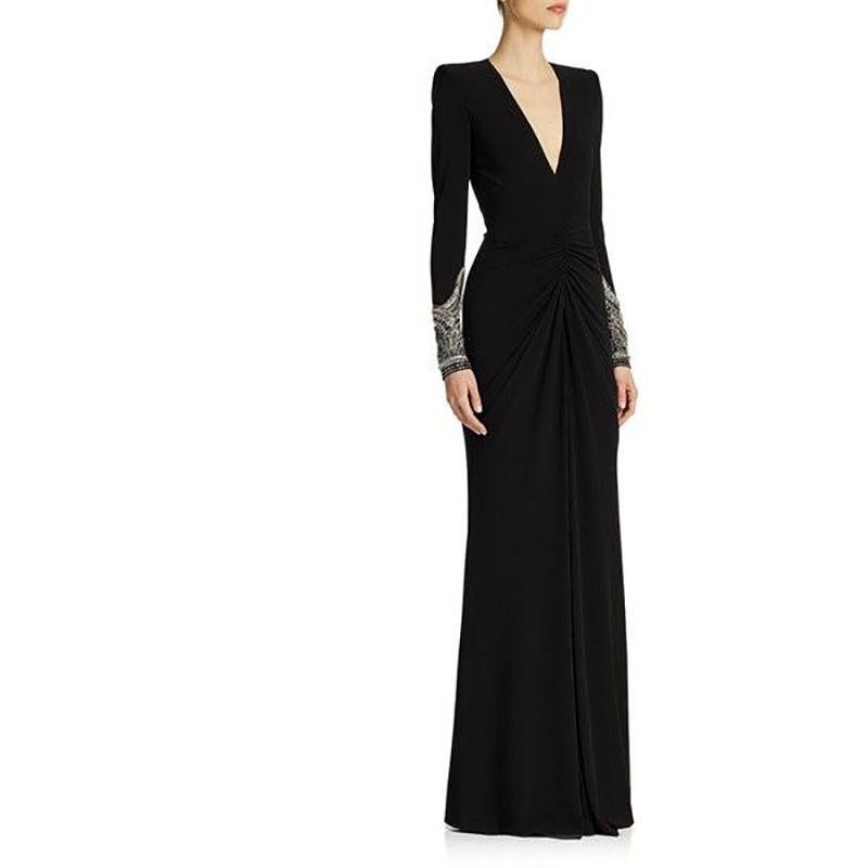 Alexander McQueen Embellished Jersey Gown

Embellished long sleeves

Size 38 - 4

Great condition

Retail price was $6,600.00