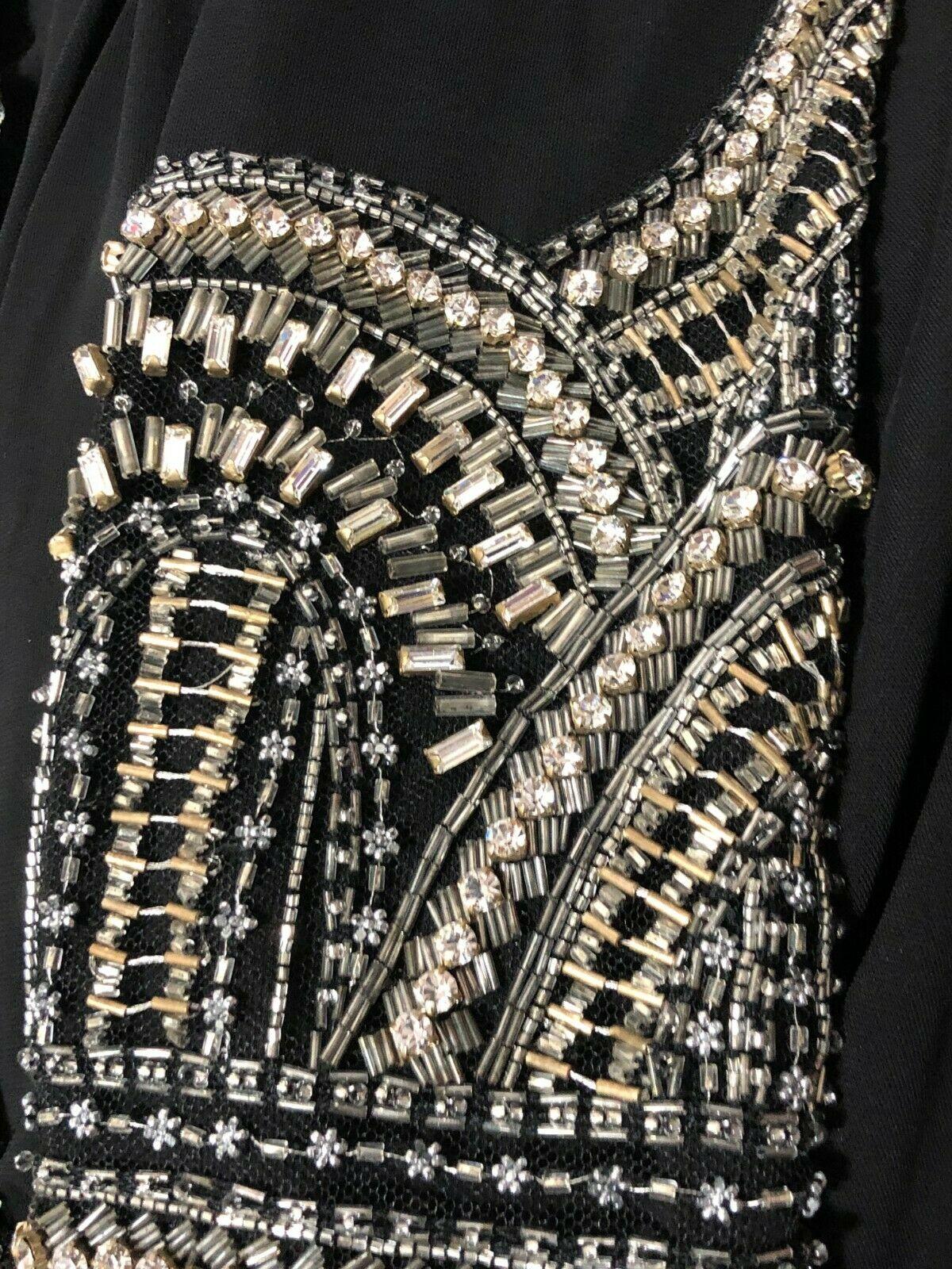 Black 2015 Alexander McQueen Embellished Jersey Gown