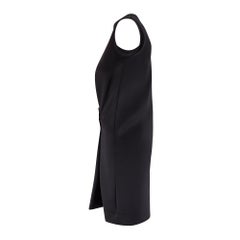 2015 Balenciaga Black Neoprene Sleeveless Dress with Pearlescent Pin