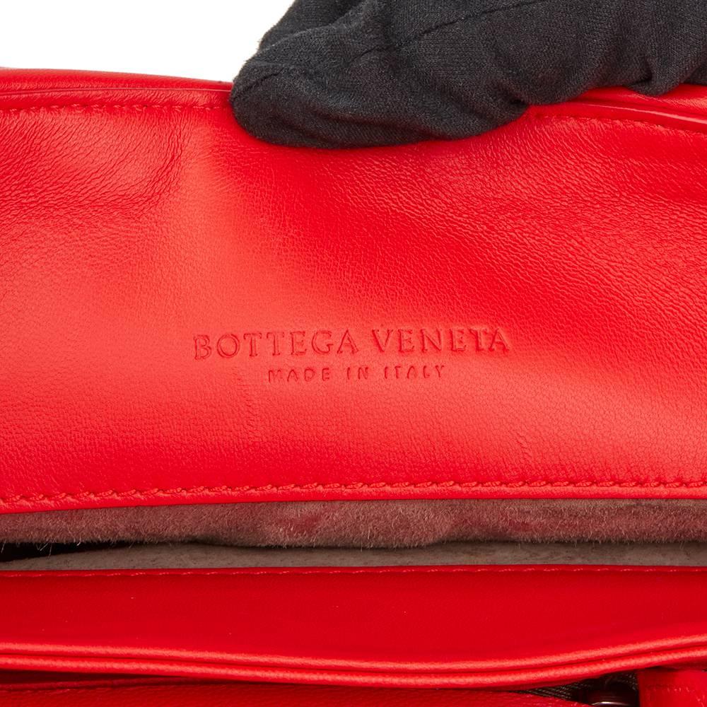 2015 Bottega Veneta Vesuvius Red Woven Calfskin Leather Small Olimpia Bag 1