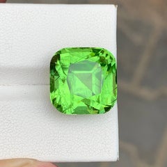 20.15 Carat Natural Loose Ludwigite Inclusion Peridot Cushion Cut Pakistani Gems