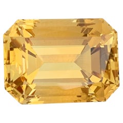 20.15 Carat Natural Loose Yellow Citrine Emerald Shape Gemstone