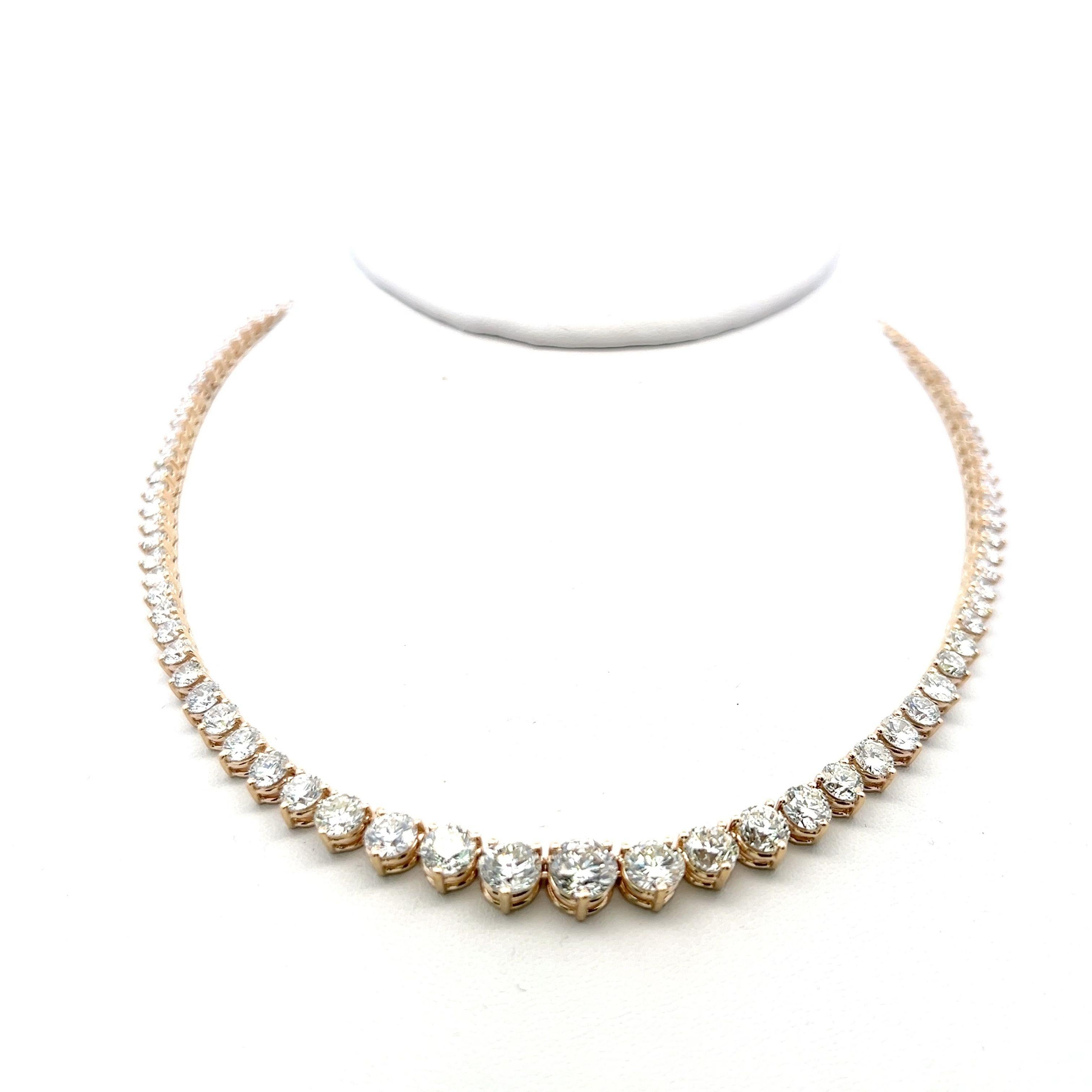 Title:
20.15 Carat Round Brilliant M-L-F SI1 Diamond 14 Karat Yellow Gold Riviera Necklace


Style:
Riviera


Metal:
14 Karat Yellow Gold


Gemstone 1:
0.73 Carat Diamond


Number of Stones:
1


Color:
M


Clarity:
SI1


Shape:
Round