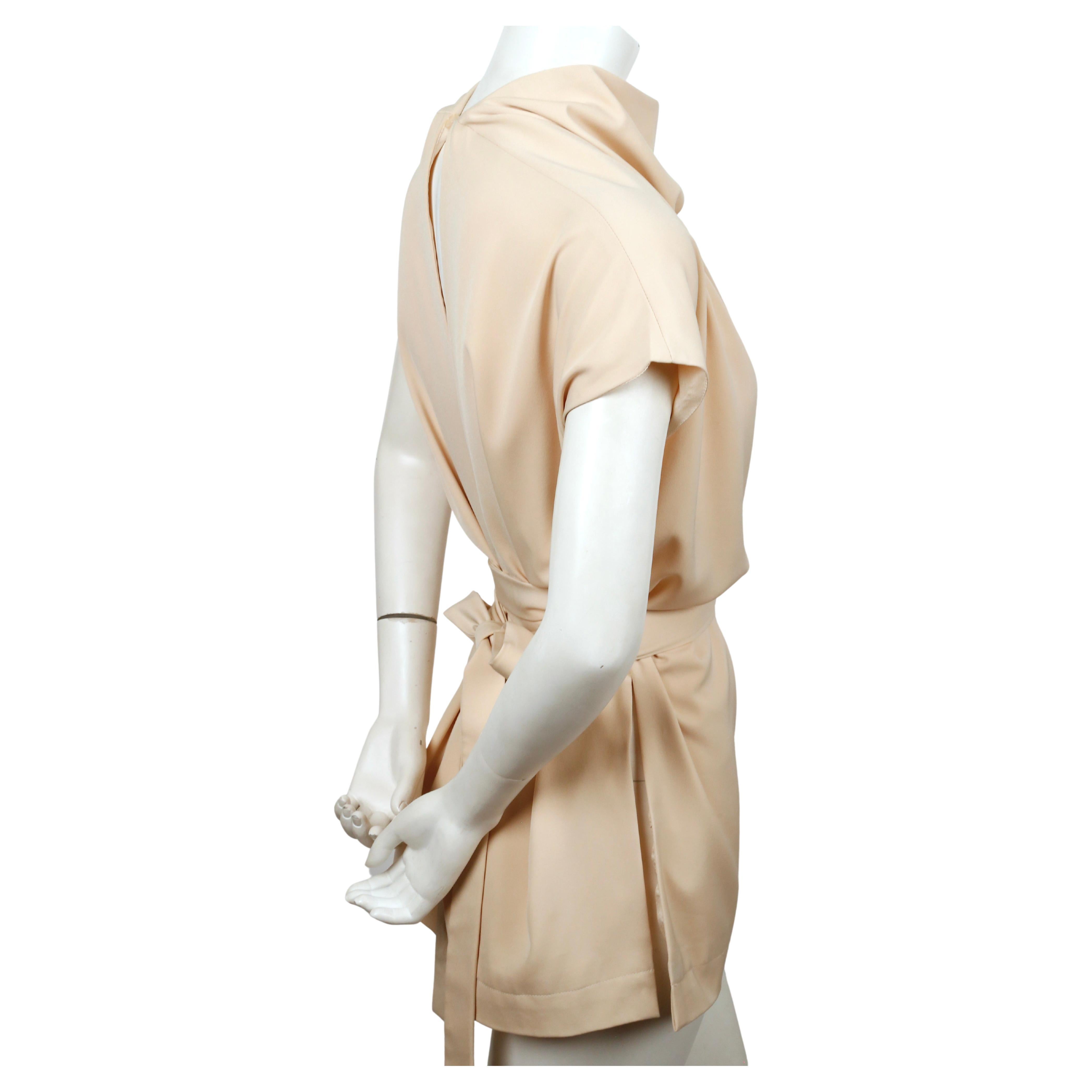 2015 CELINE by PHOEBE PHILO draped cream tunic top with long ties In Good Condition In San Fransisco, CA