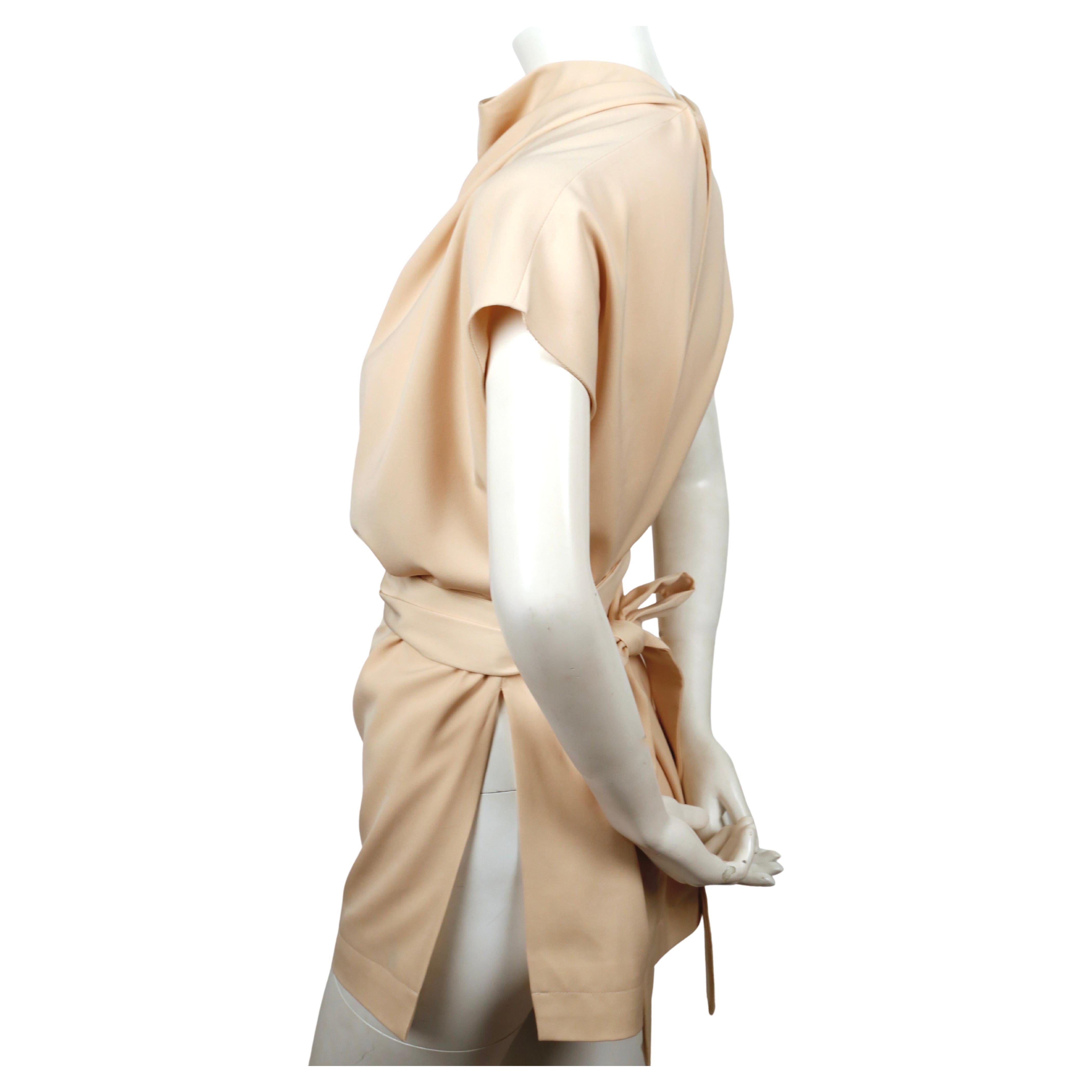Women's 2015 CELINE by PHOEBE PHILO draped cream tunic top with long ties