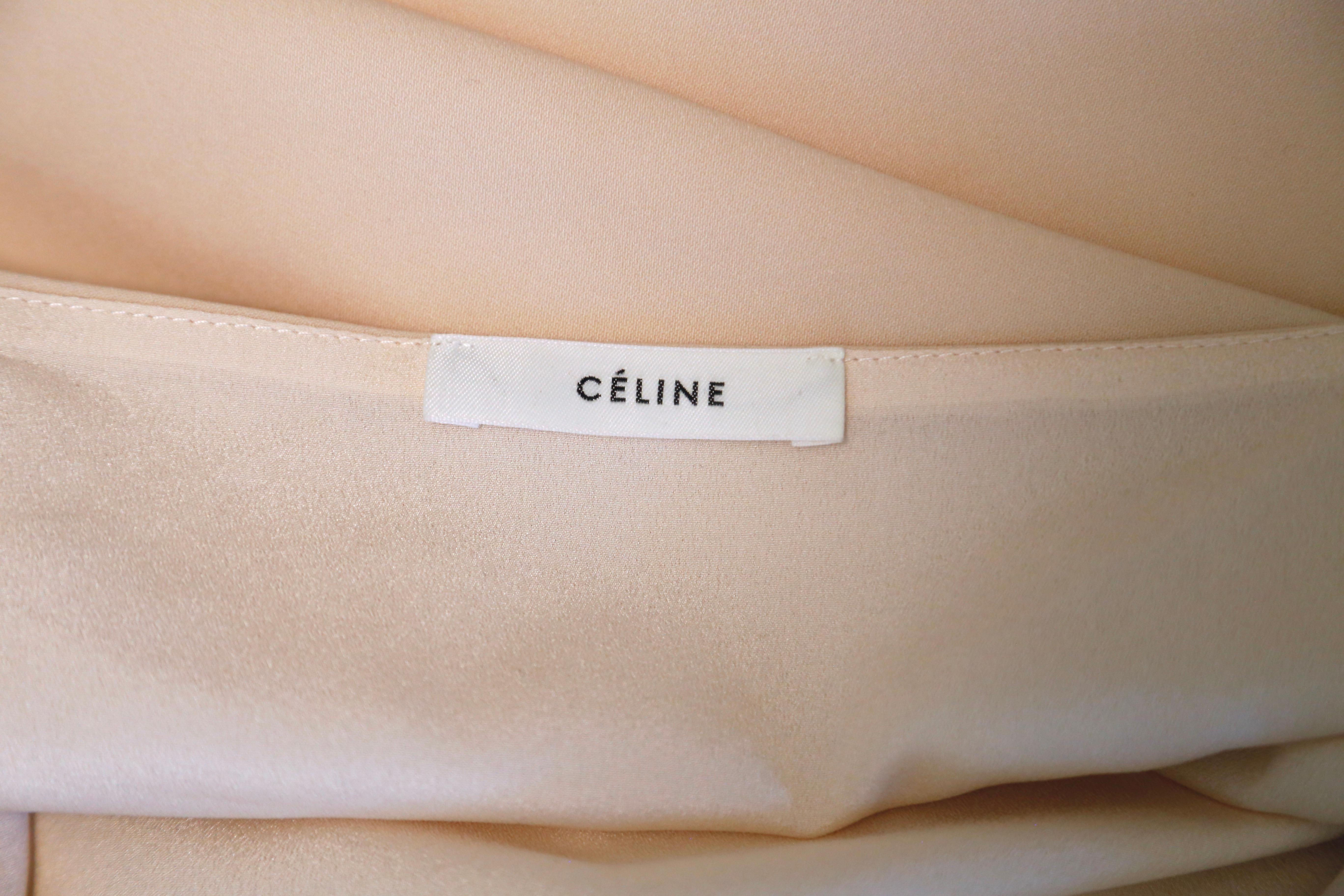 2015 CELINE by PHOEBE PHILO draped cream tunic top with long ties 1