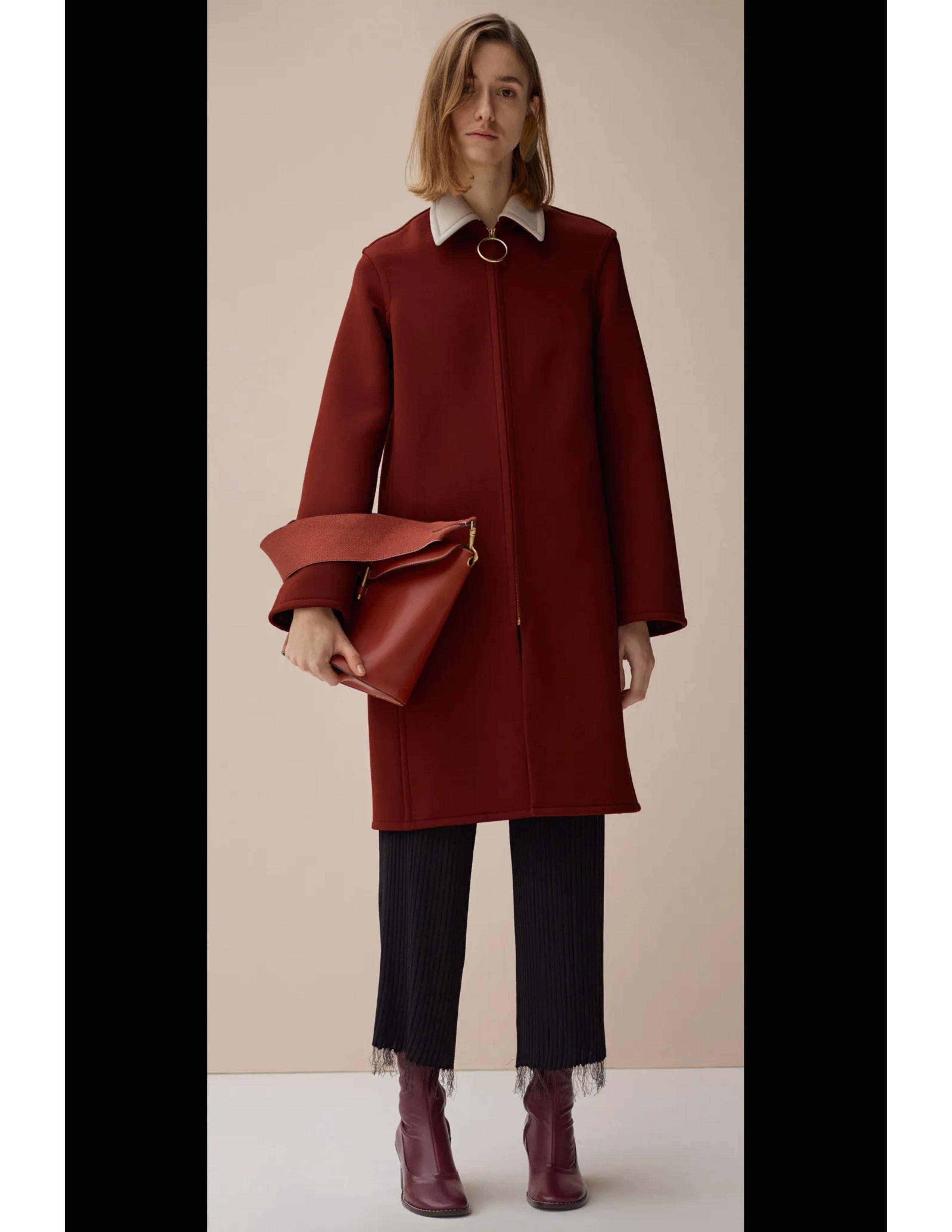 2015 CELINE by PHOEBE PHILO wool coat with O-ring zipper For Sale 6