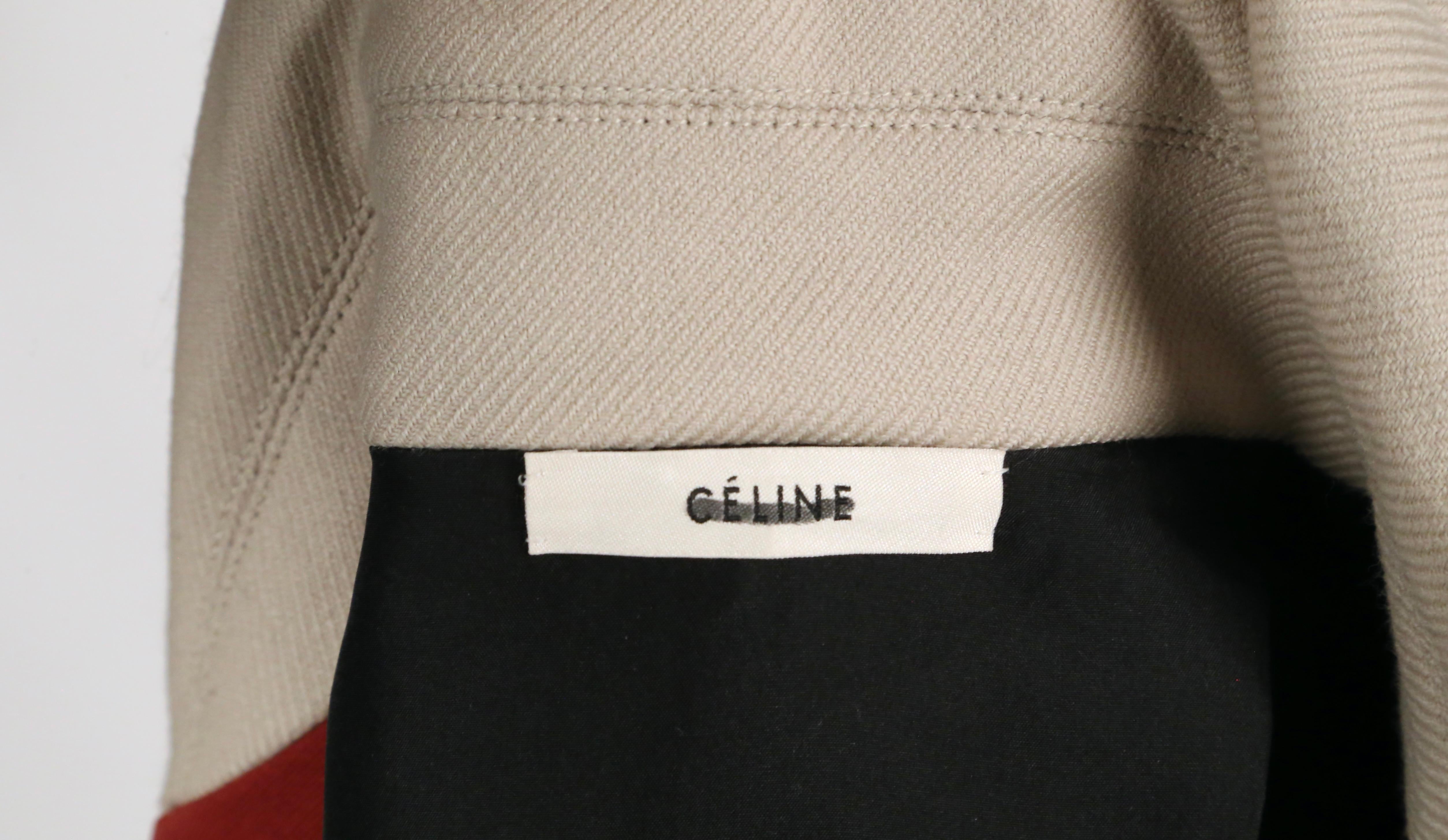 2015 CELINE by PHOEBE PHILO wool coat with O-ring zipper For Sale 5