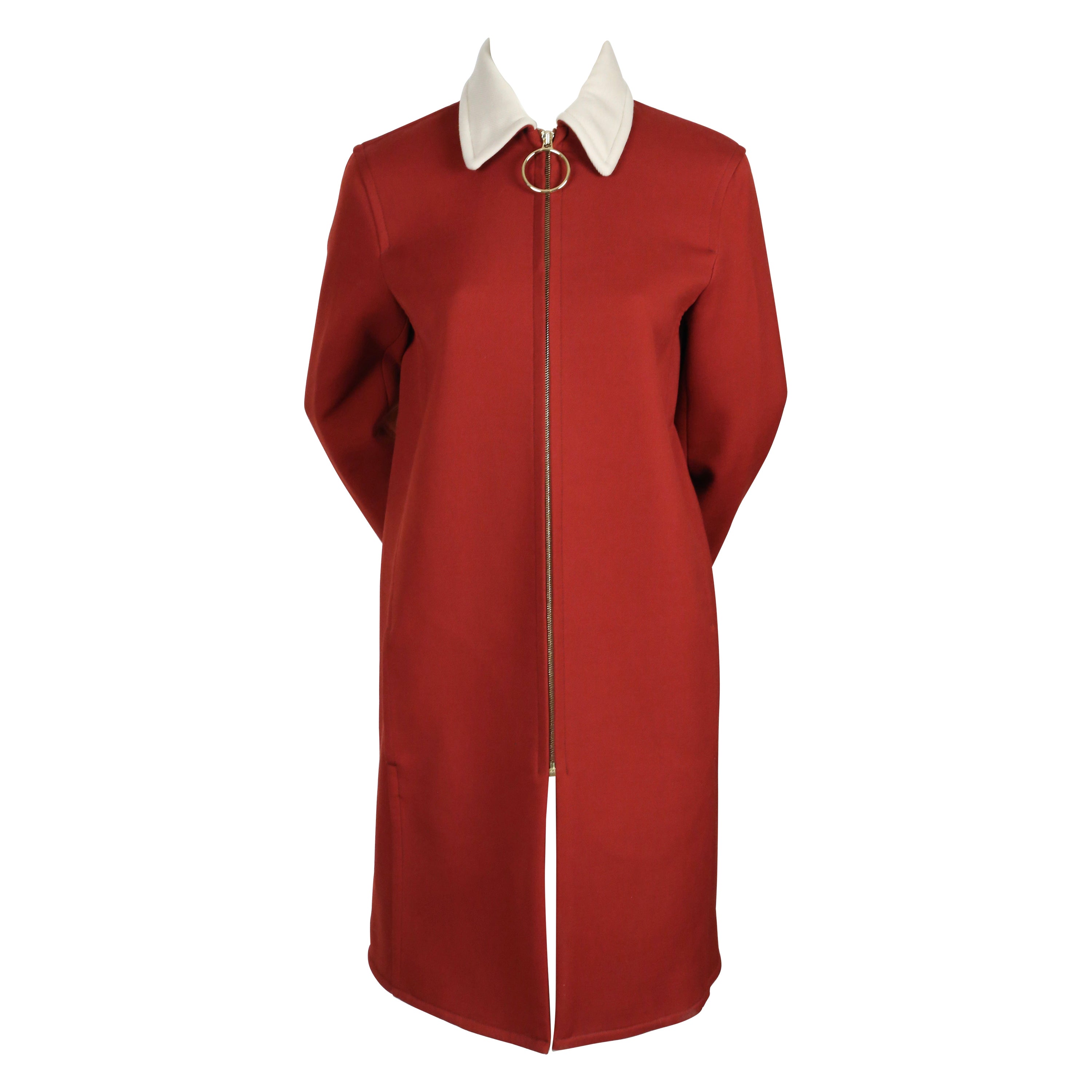 2015 CELINE by PHOEBE PHILO wool coat with O-ring zipper For Sale