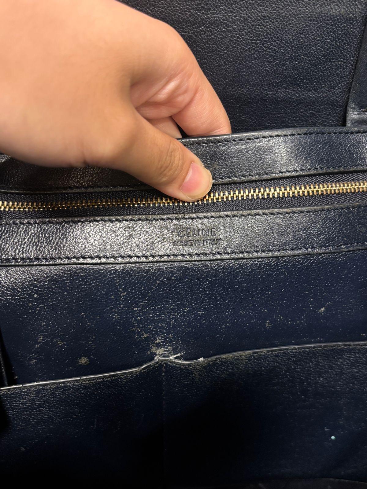 2015 Celine Navy Croc Embossed Phantom Tote Bag For Sale 9