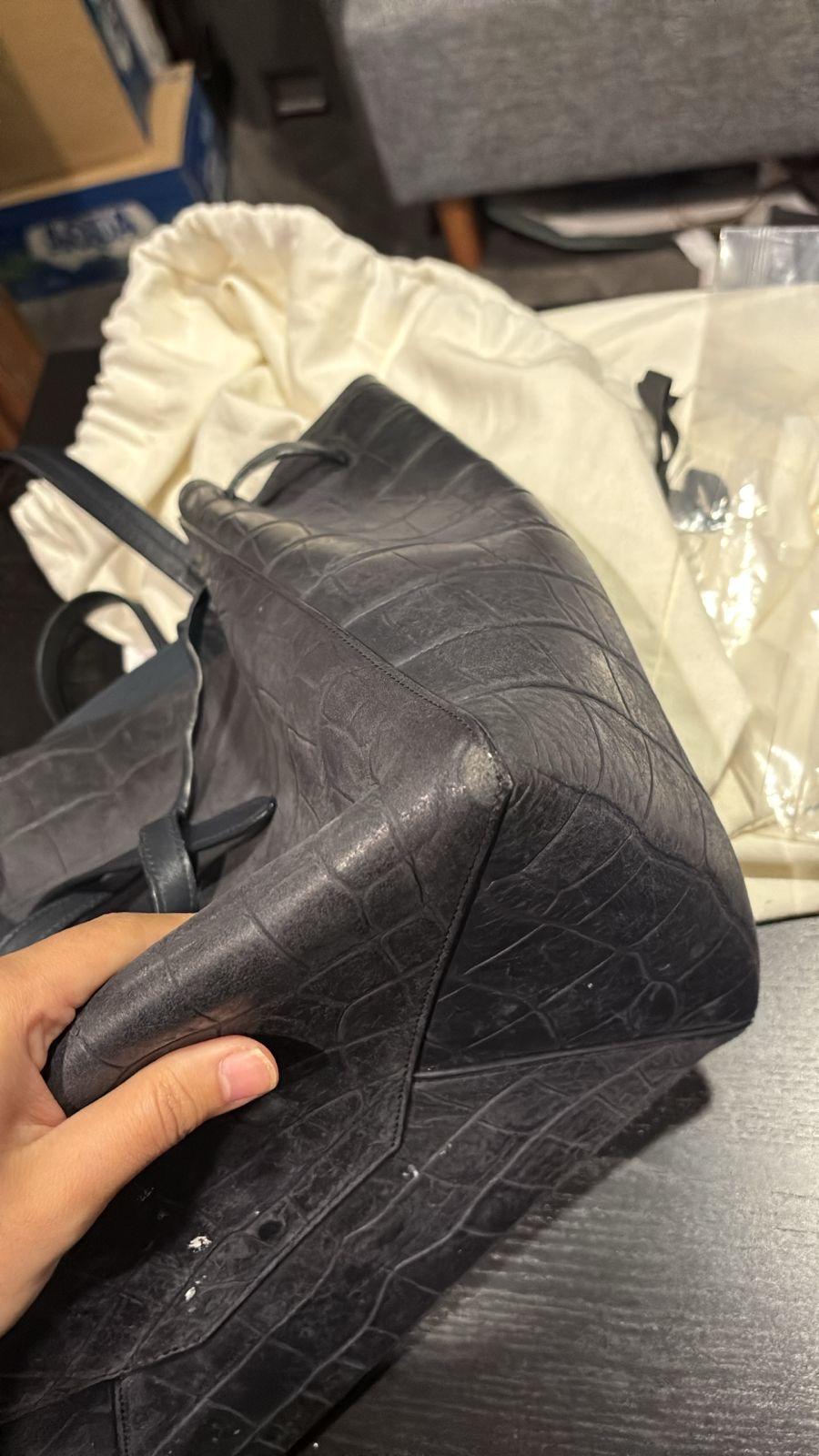 Gray 2015 Celine Navy Croc Embossed Phantom Tote Bag For Sale